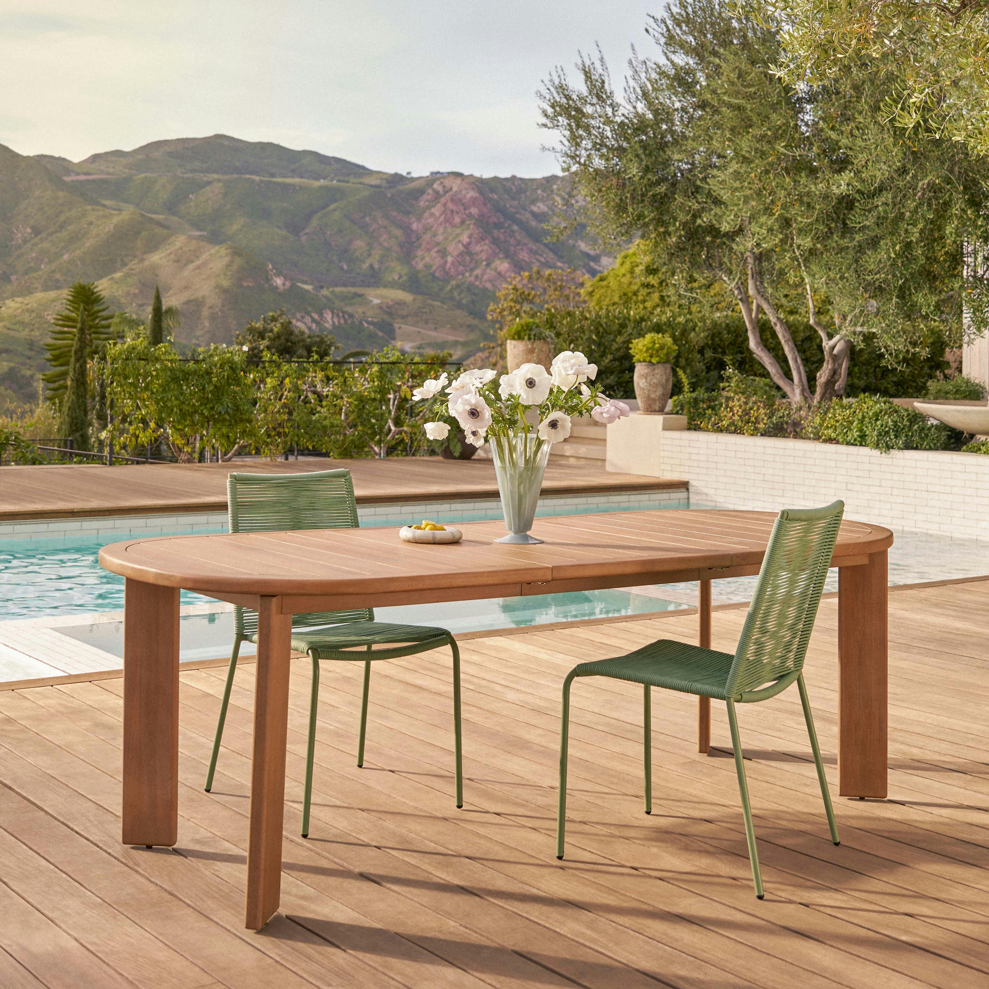Daphne 68.5" - 91" Outdoor Extendable Dining Table - Cloud Eucalyptus