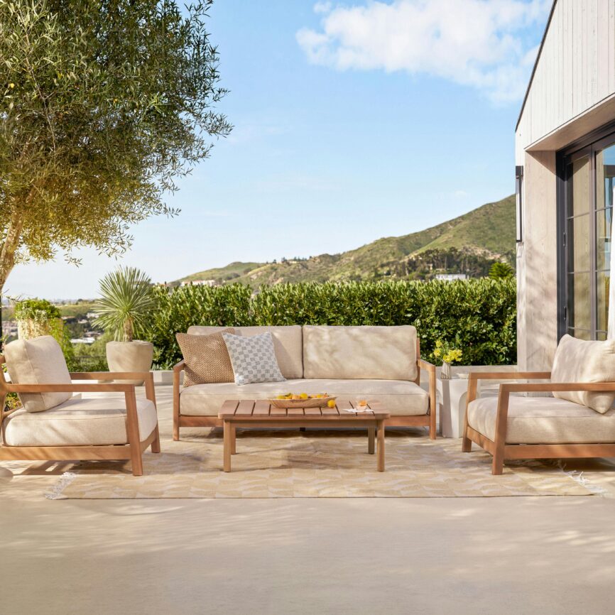 Elise 80" Outdoor Sofa Set - Basket Beige