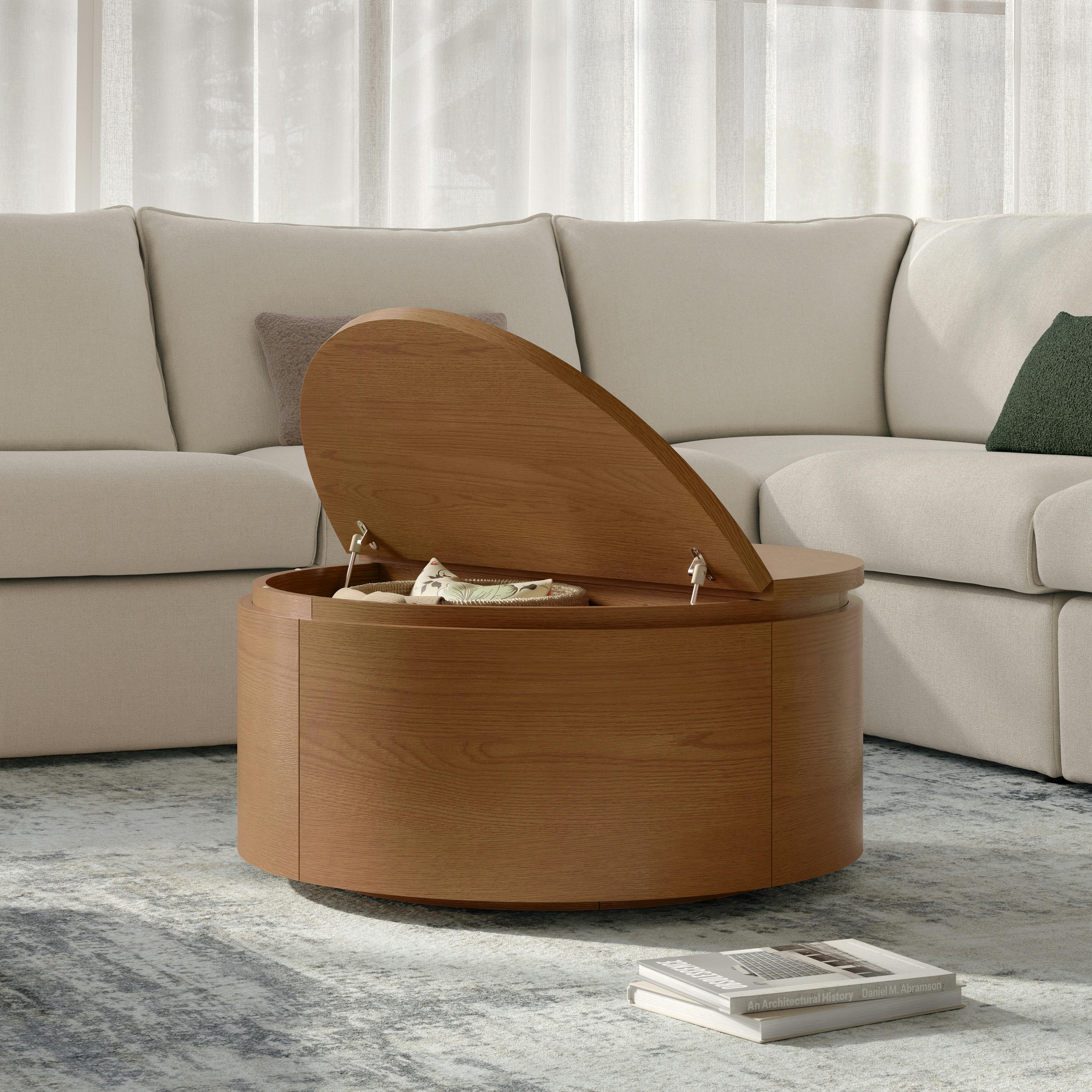 Maren 32" Storage Coffee Table - Smoked Oak