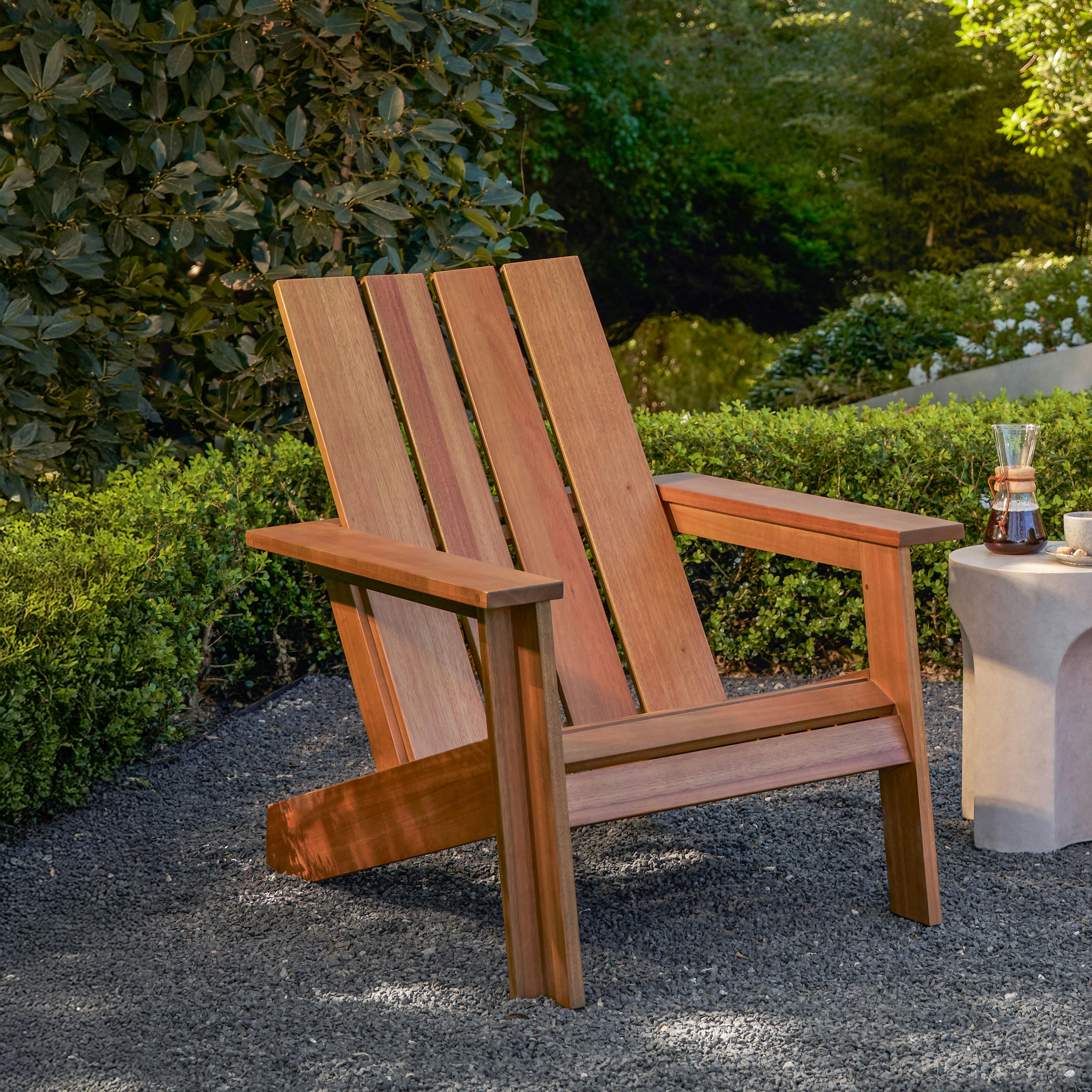 Rena 31.5" Outdoor Adirondack Chair - Natural Eucalyptus
