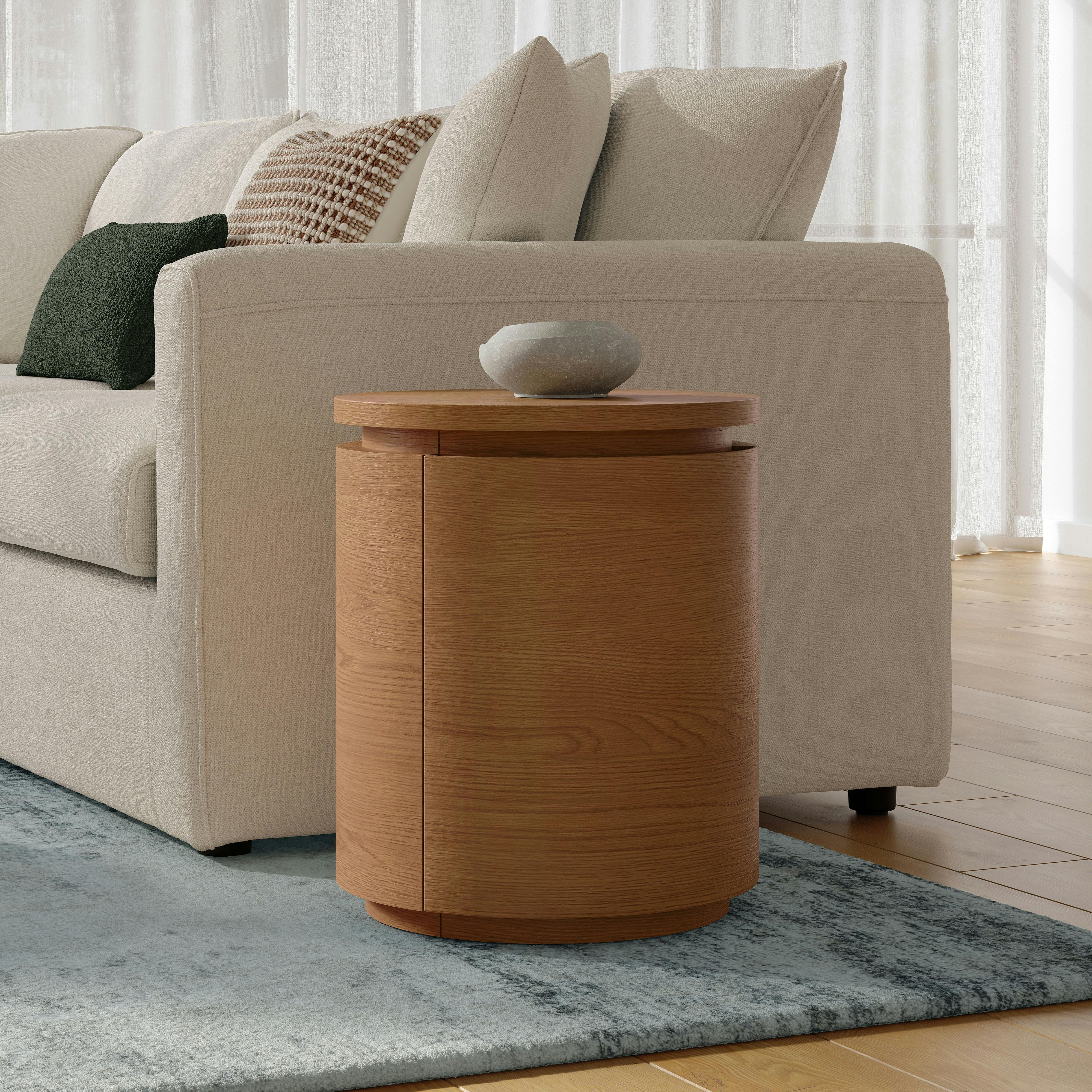 Maren Storage Side Table - Smoked Oak