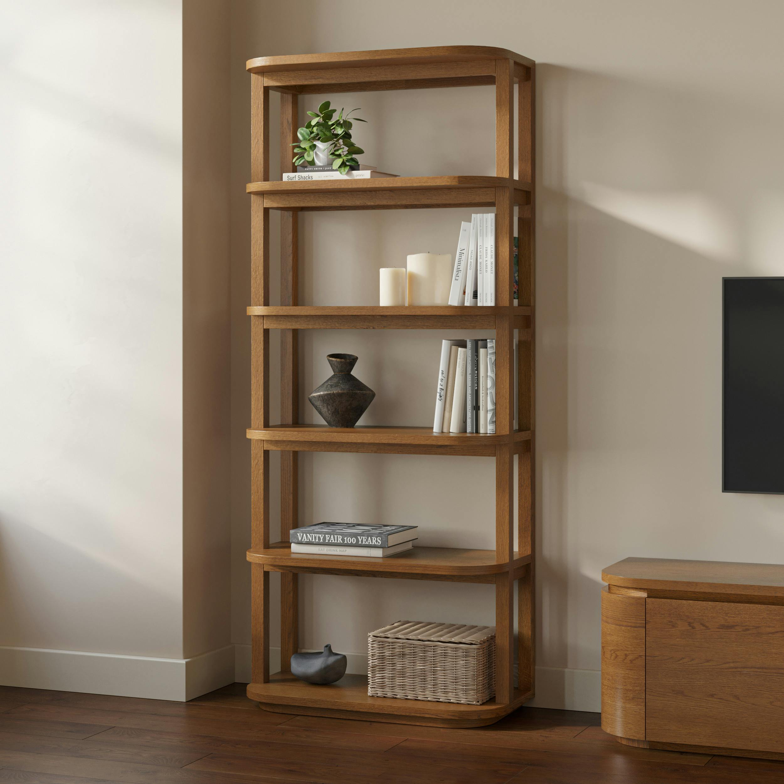 Maren 32" Shelving Unit - Smoked Oak