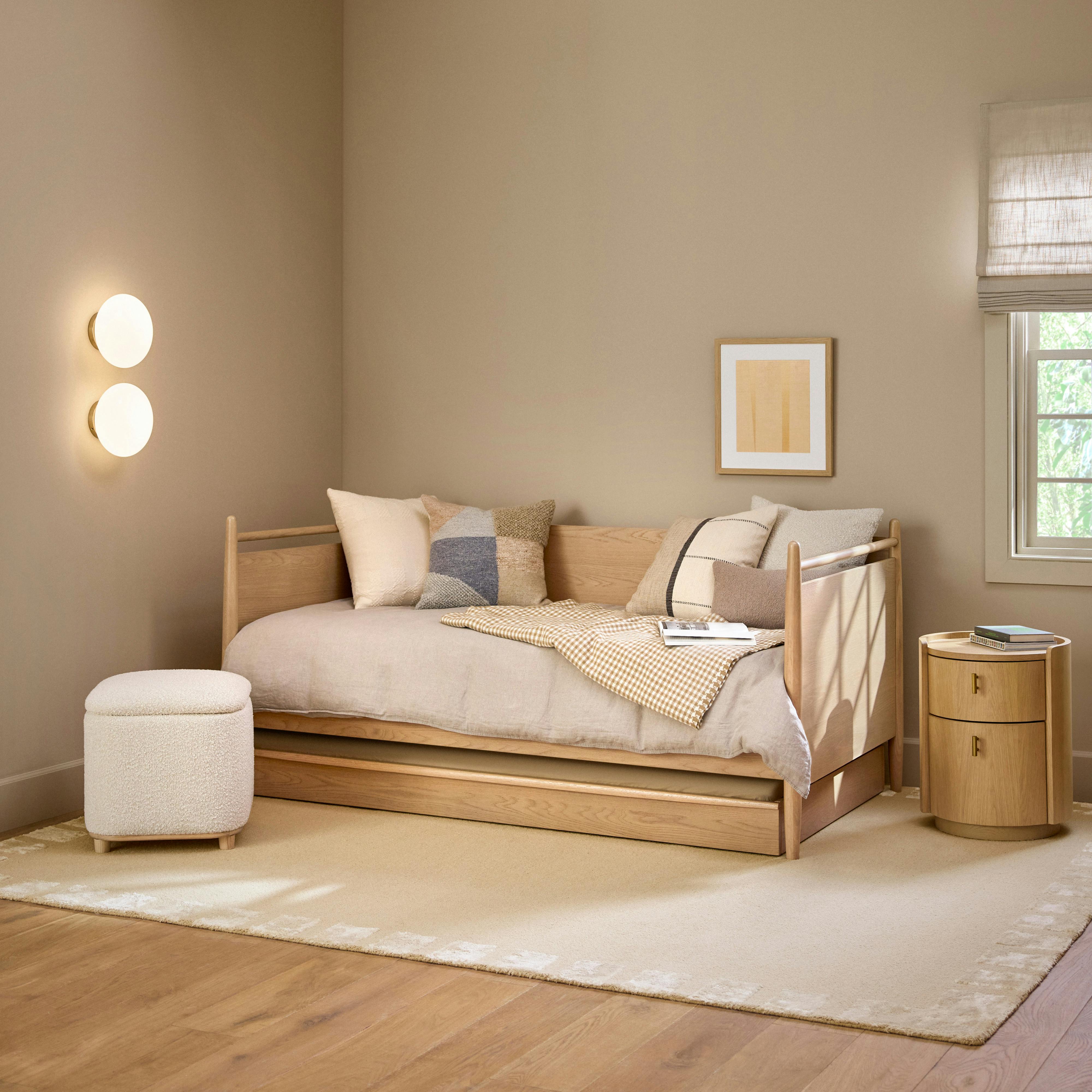 Lenia Twin Daybed with Trundle - White Oak