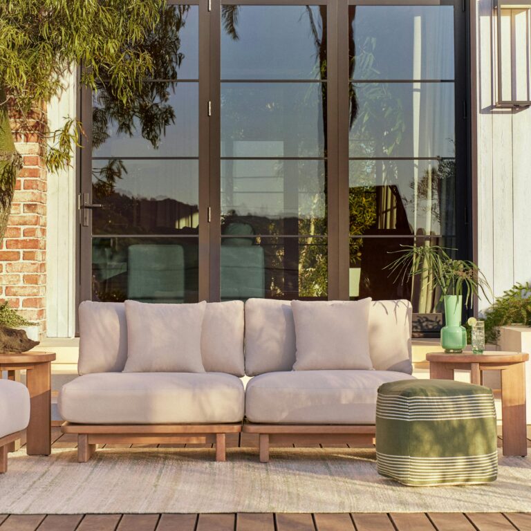 Daphne 68" Outdoor Armless Modular Loveseat - Dravite Ivory