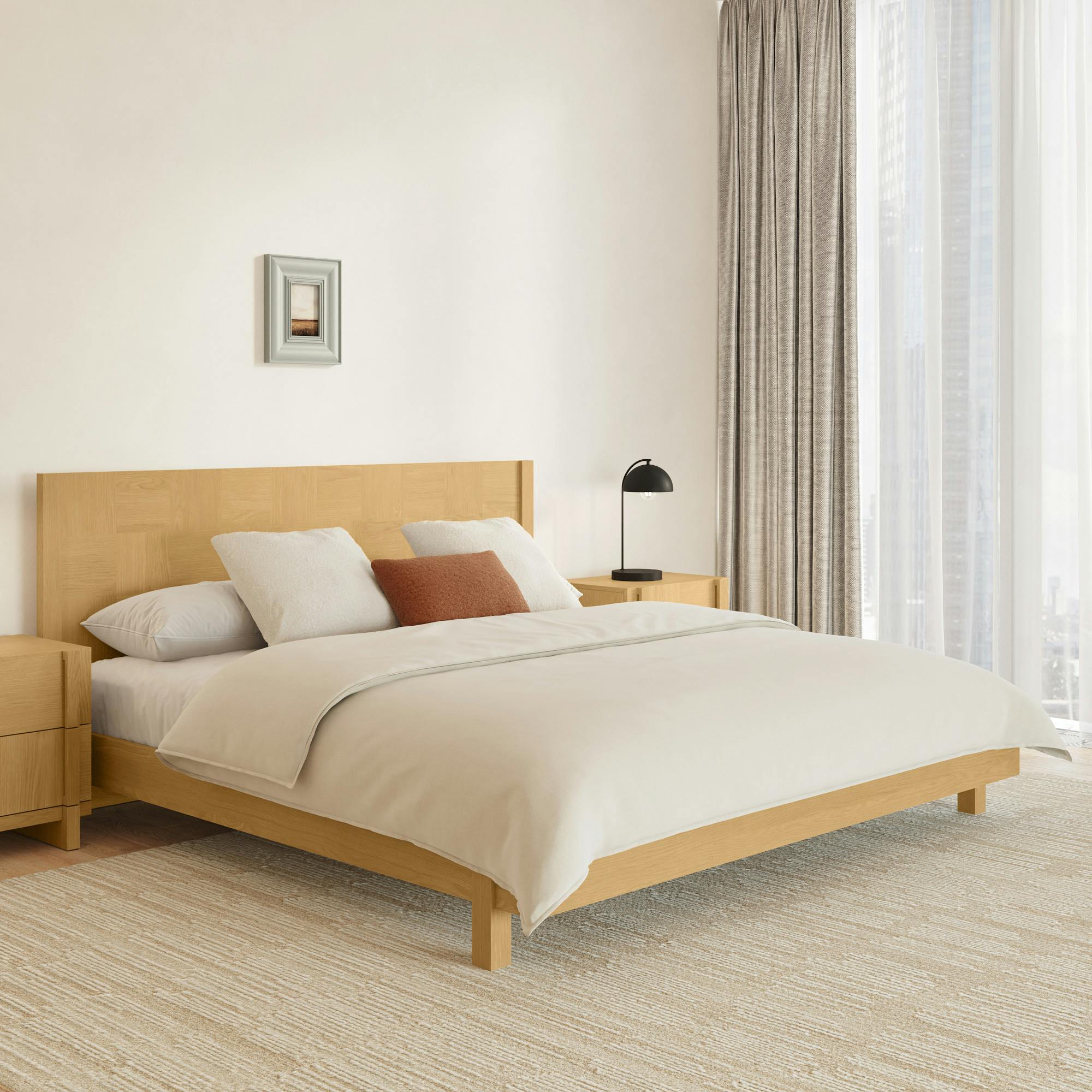 Ayra King Bed - Natural Oak