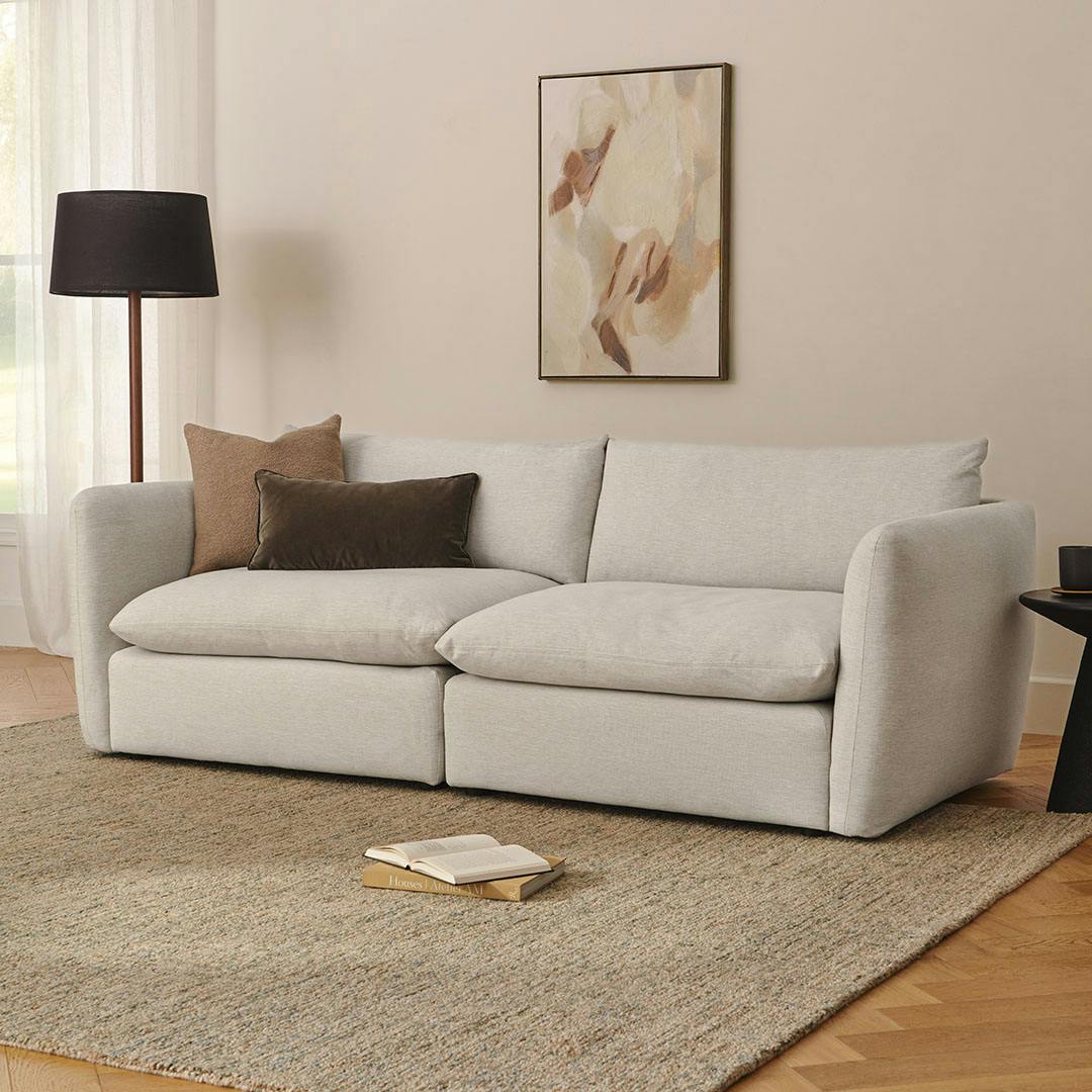 Leigh 92" Modular Sofa - Silver Ivory
