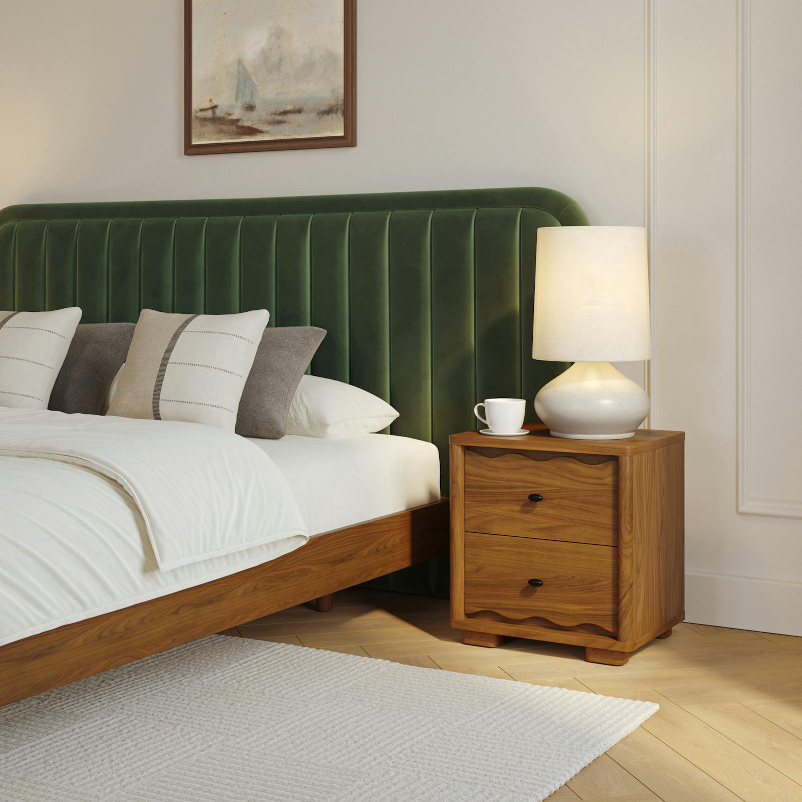 Boe 2-Drawer Nightstand - Walnut