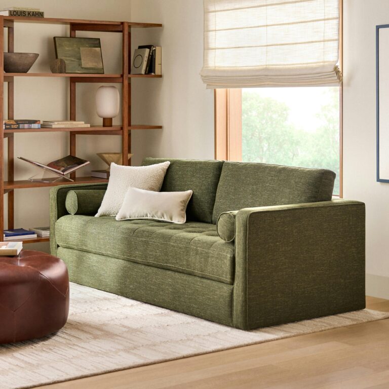Sven 88" Grounded Tufted Sofa - Fir Green