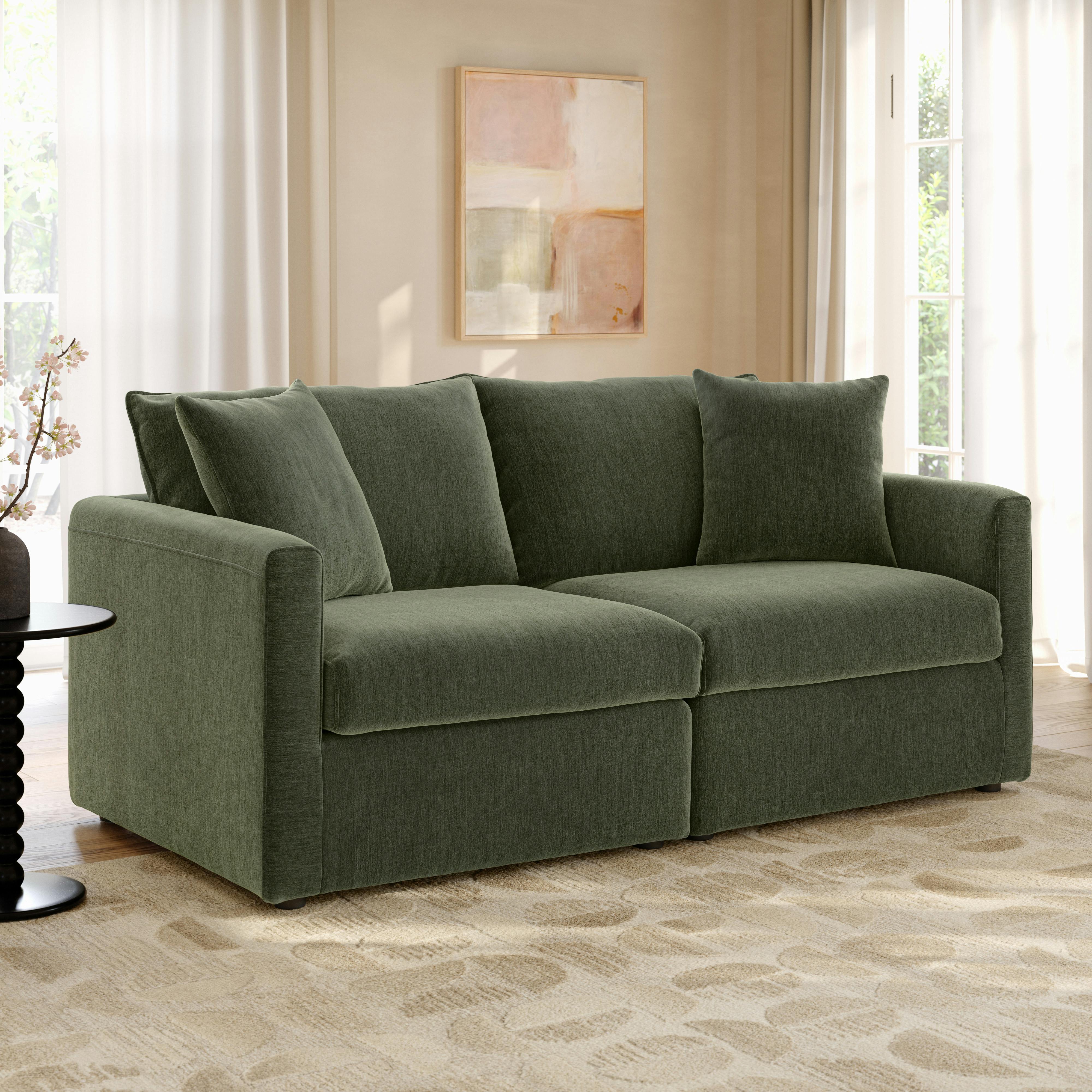 Lenae 72" Modular Loveseat - Eleos Green