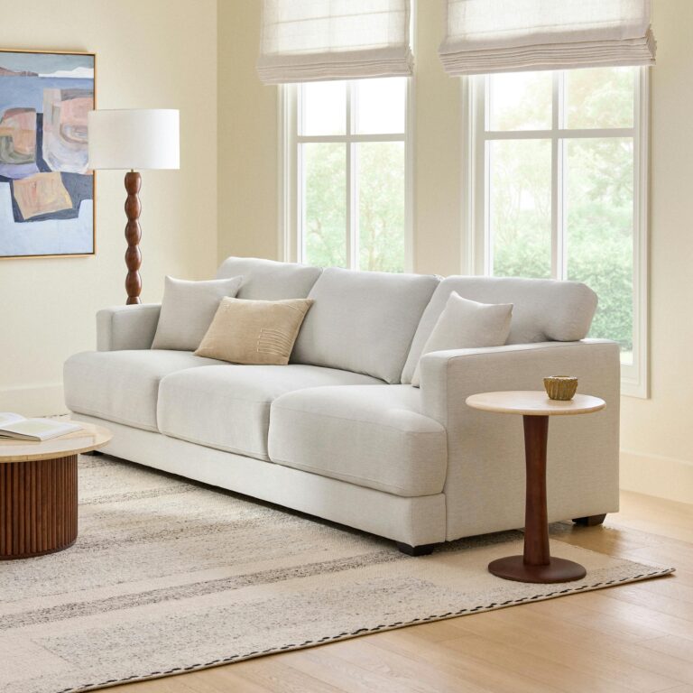 Dawn 93" Sofa - Silver Ivory