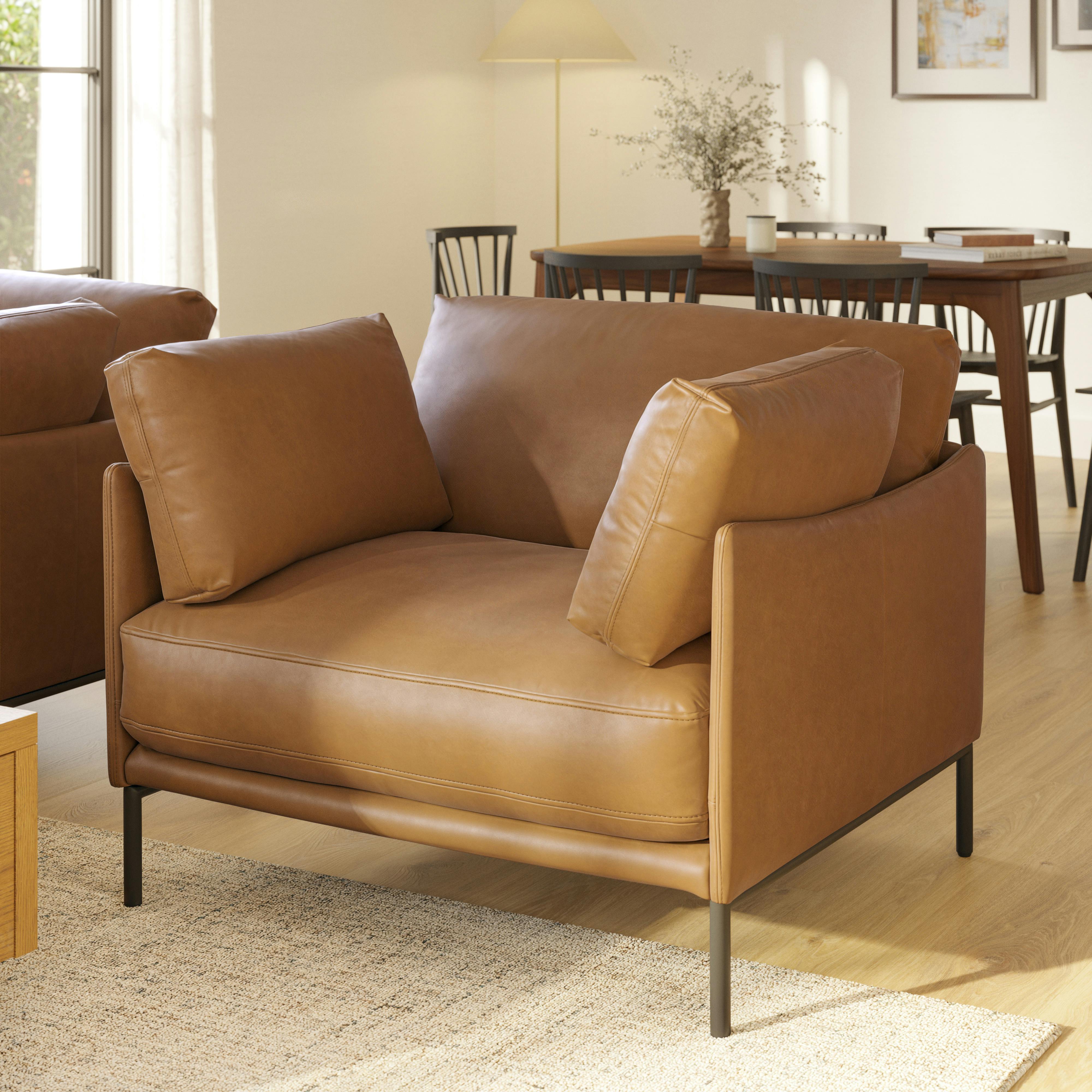 Olsen 40" Leather Lounge Chair - Charme Tan