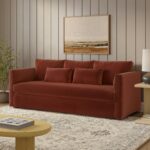 Marina 90" Velvet Sofa Bed - Hale Rust