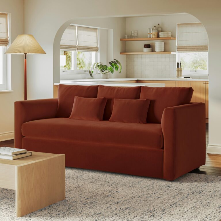 Marina 80" Velvet Sofa - Hale Rust