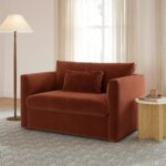 Marina 57" Velvet Sleeper Chair - Hale Rust
