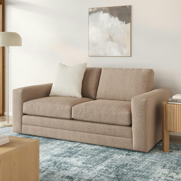 Riley 74" Loveseat - Sandstone Wool Bouclé
