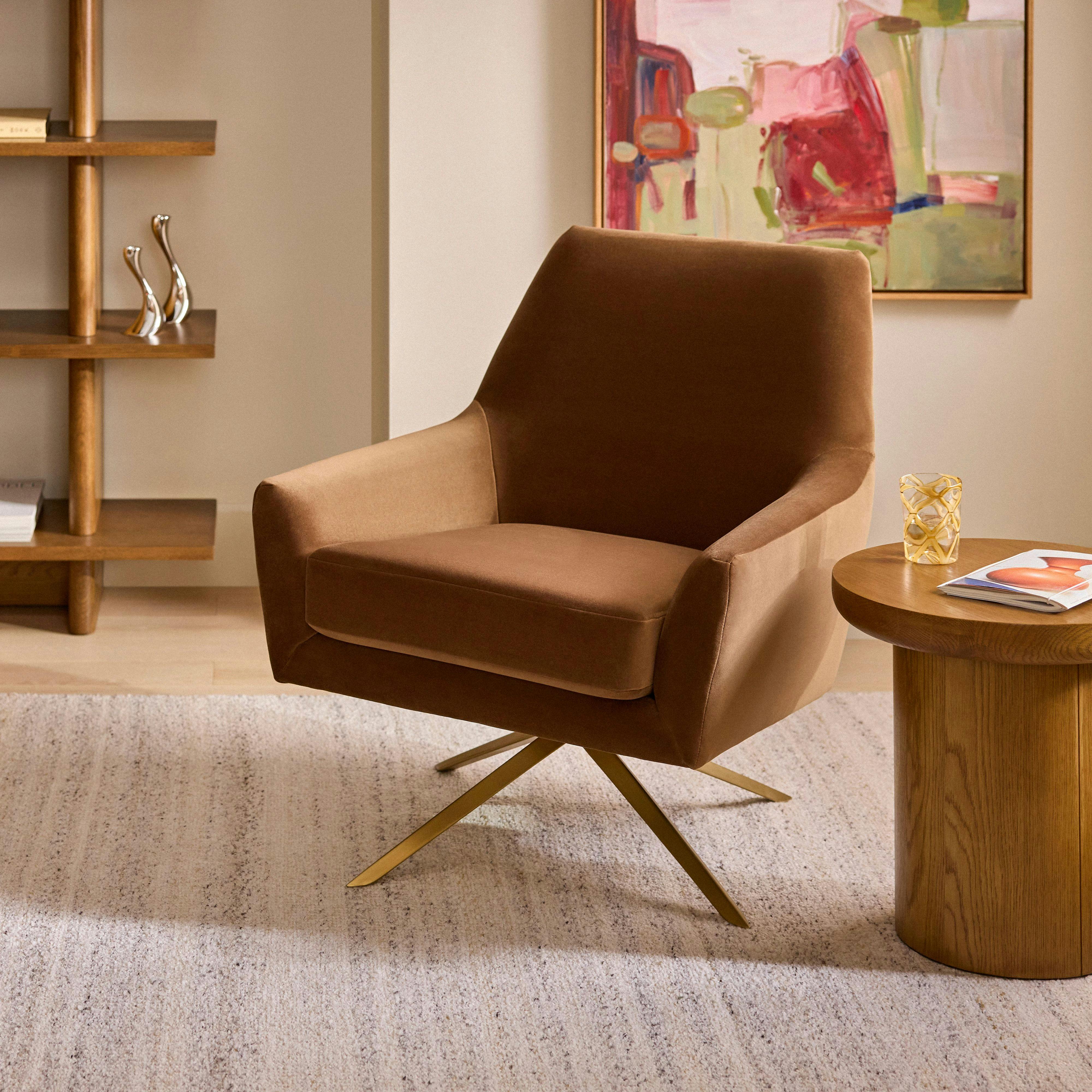 Spin 30.5" Velvet Swivel Lounge Chair - Hale Earth