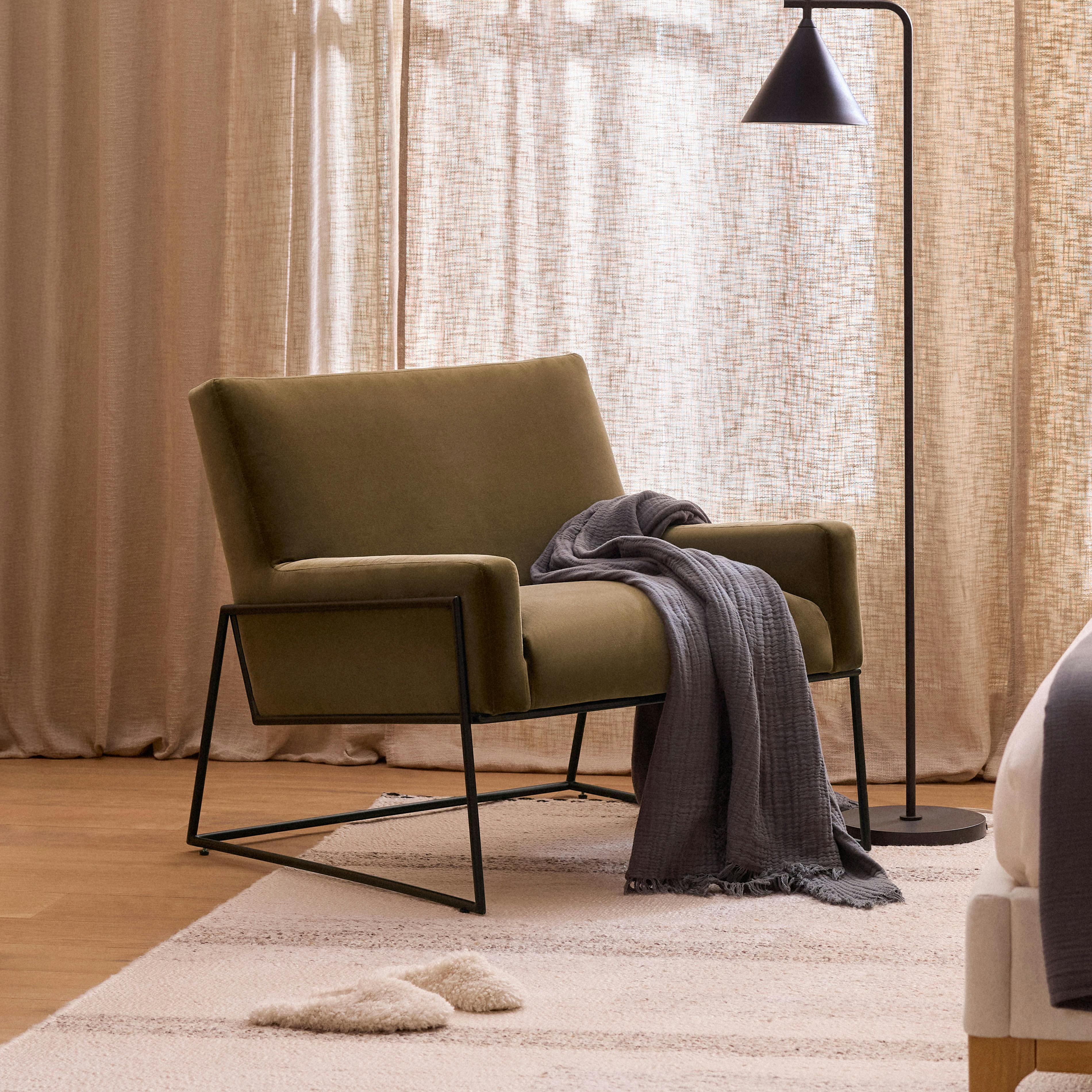 Regis 33" Velvet Lounge Chair - Juniper Green