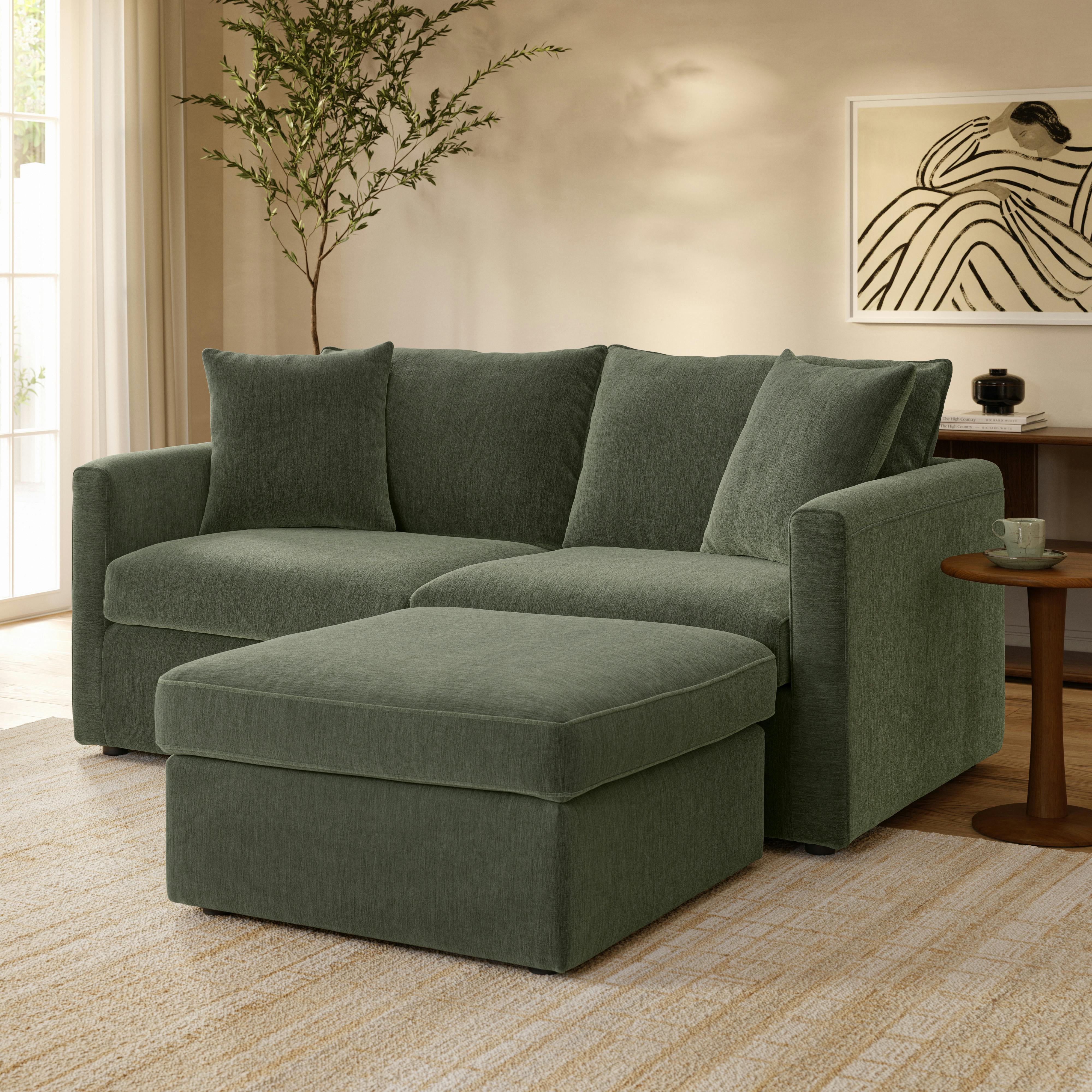 Lenae 72" Reversible Modular Sectional - Eleos Green