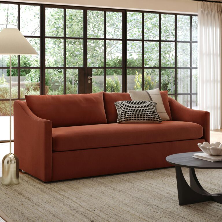Landry 84.5" Velvet Sofa Bed - Hale Rust