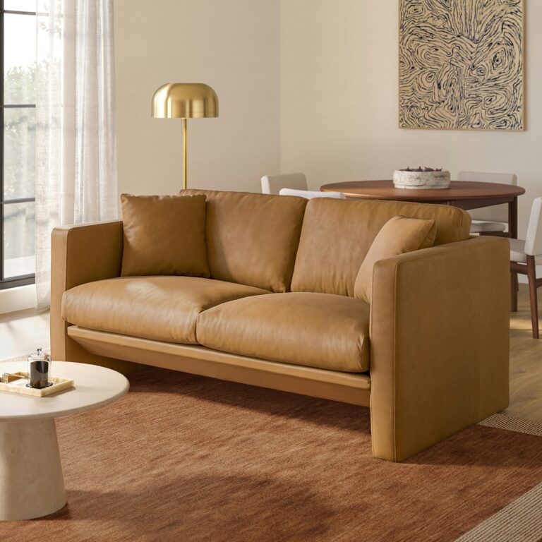 Roxwell 71.5" Leather Loveseat - Charme Tan