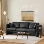 Roxwell 91" Leather Sofa - Emilia Black