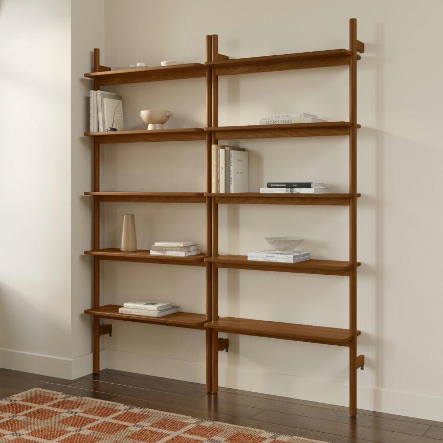 Heidi 66.5" Two-Piece Shelving Unit Set - Walnut