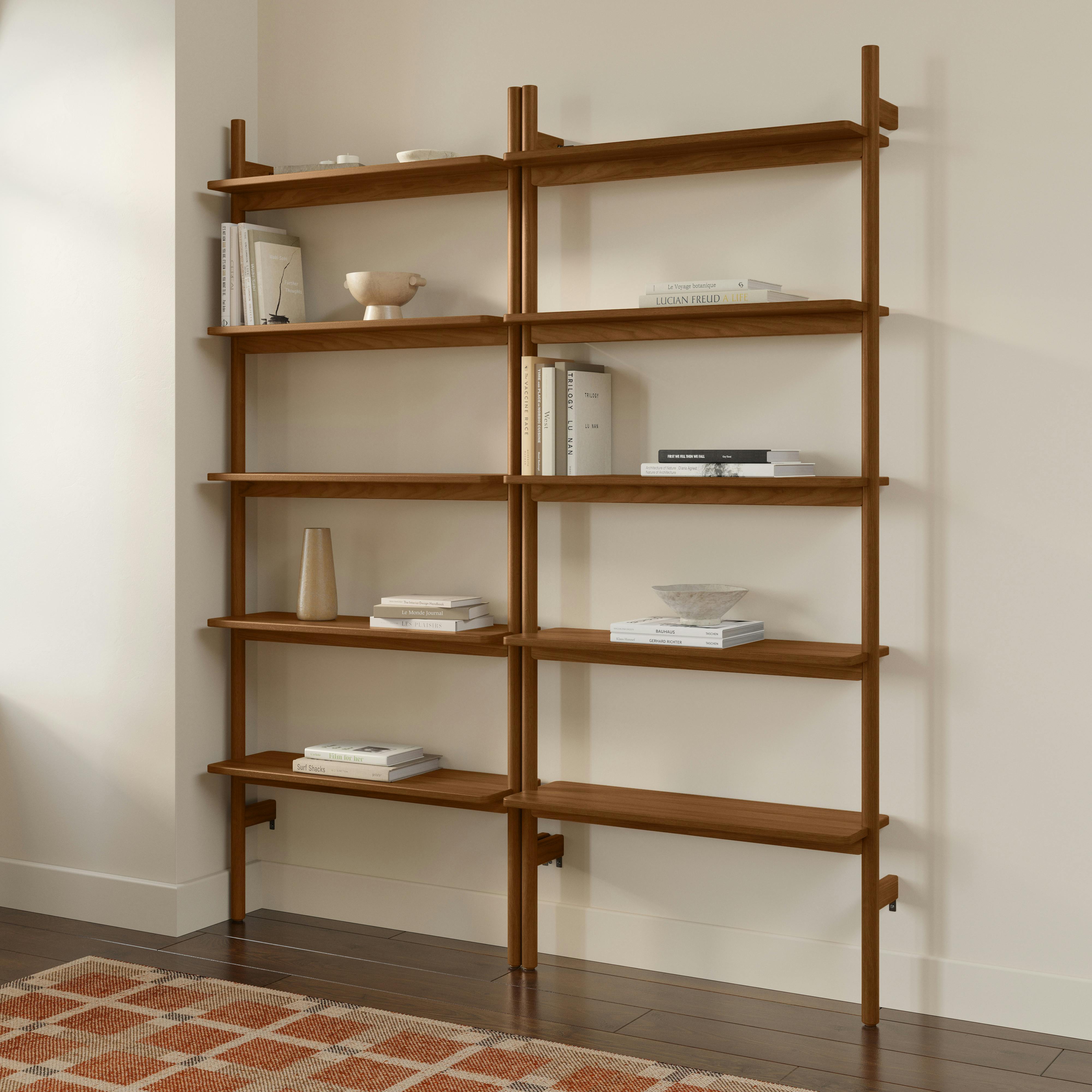 Heidi 66.5" Two-Piece Shelving Unit Set - Walnut