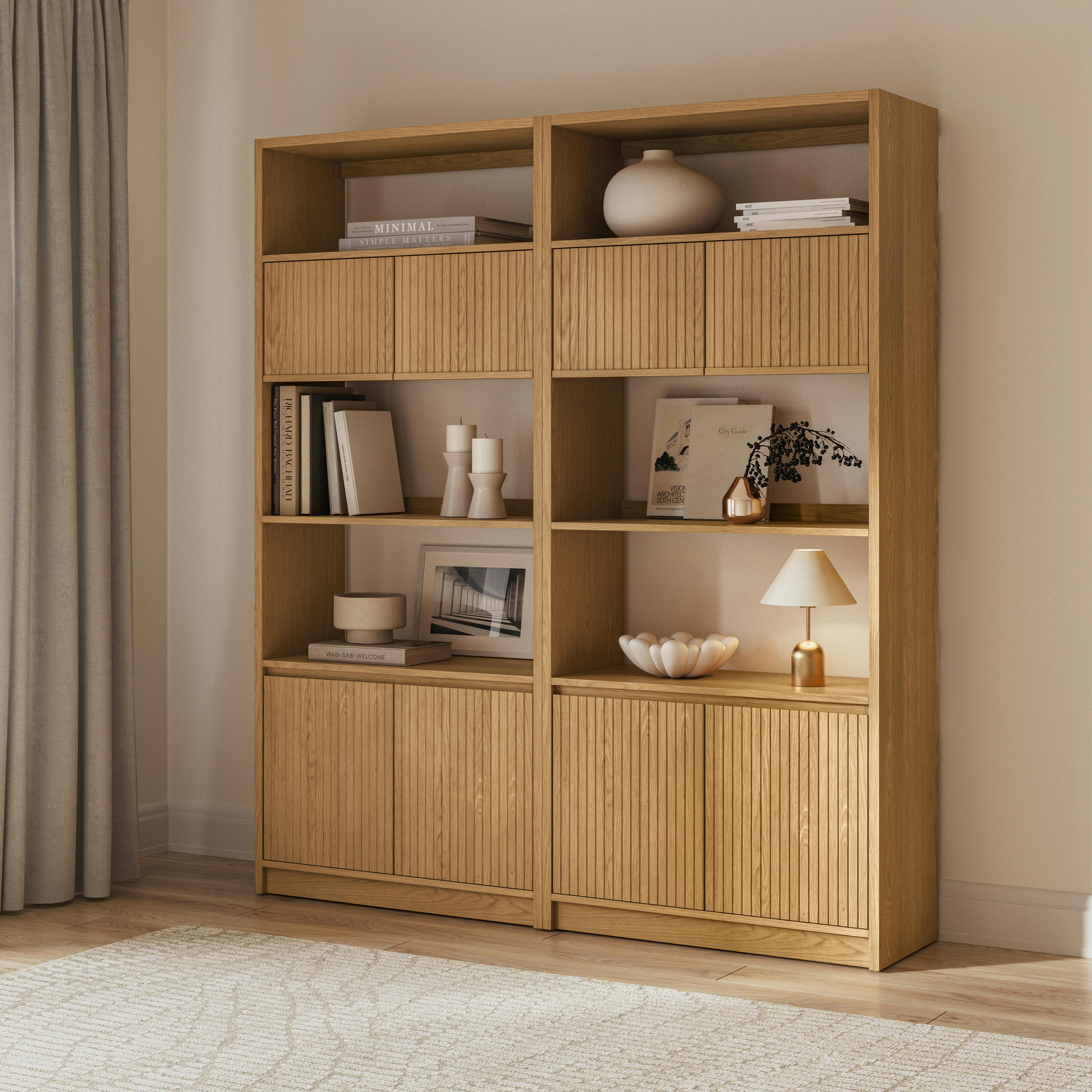 Kouva 72" Modular Bookcase Set - Natural Oak