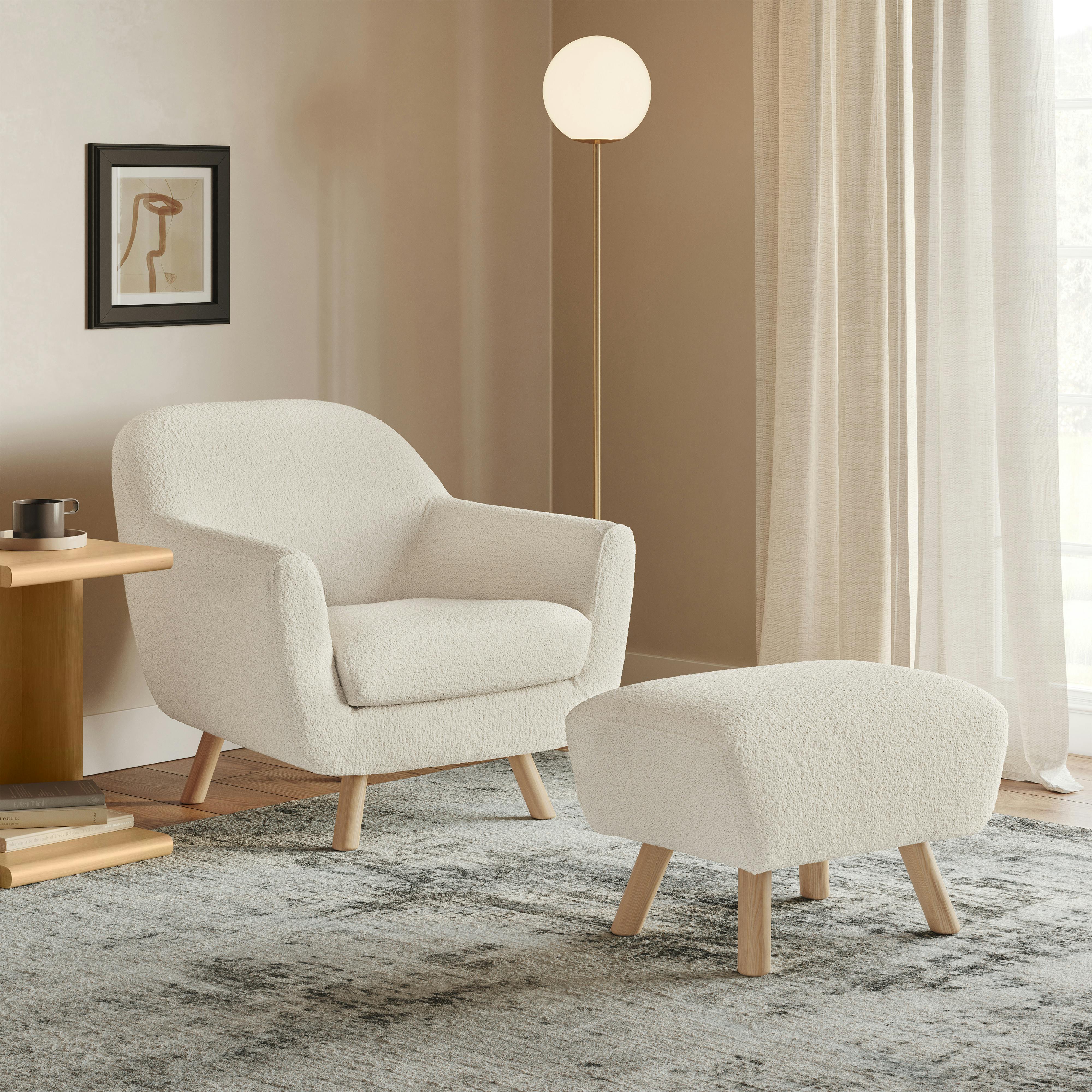 Gabriola 34" Lounge Set - Ivory Bouclé