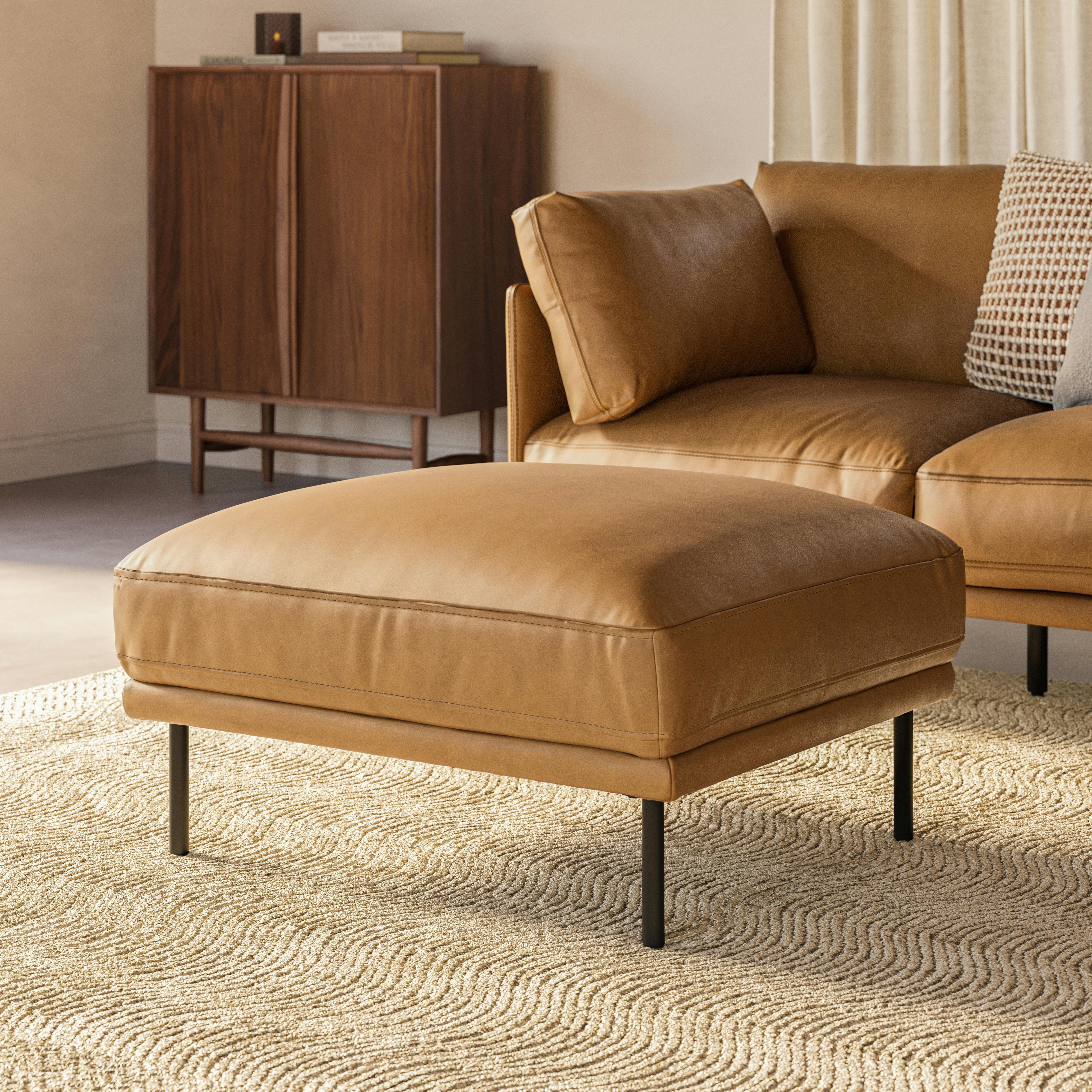 Olsen 32.5" Leather Ottoman - Charme Tan