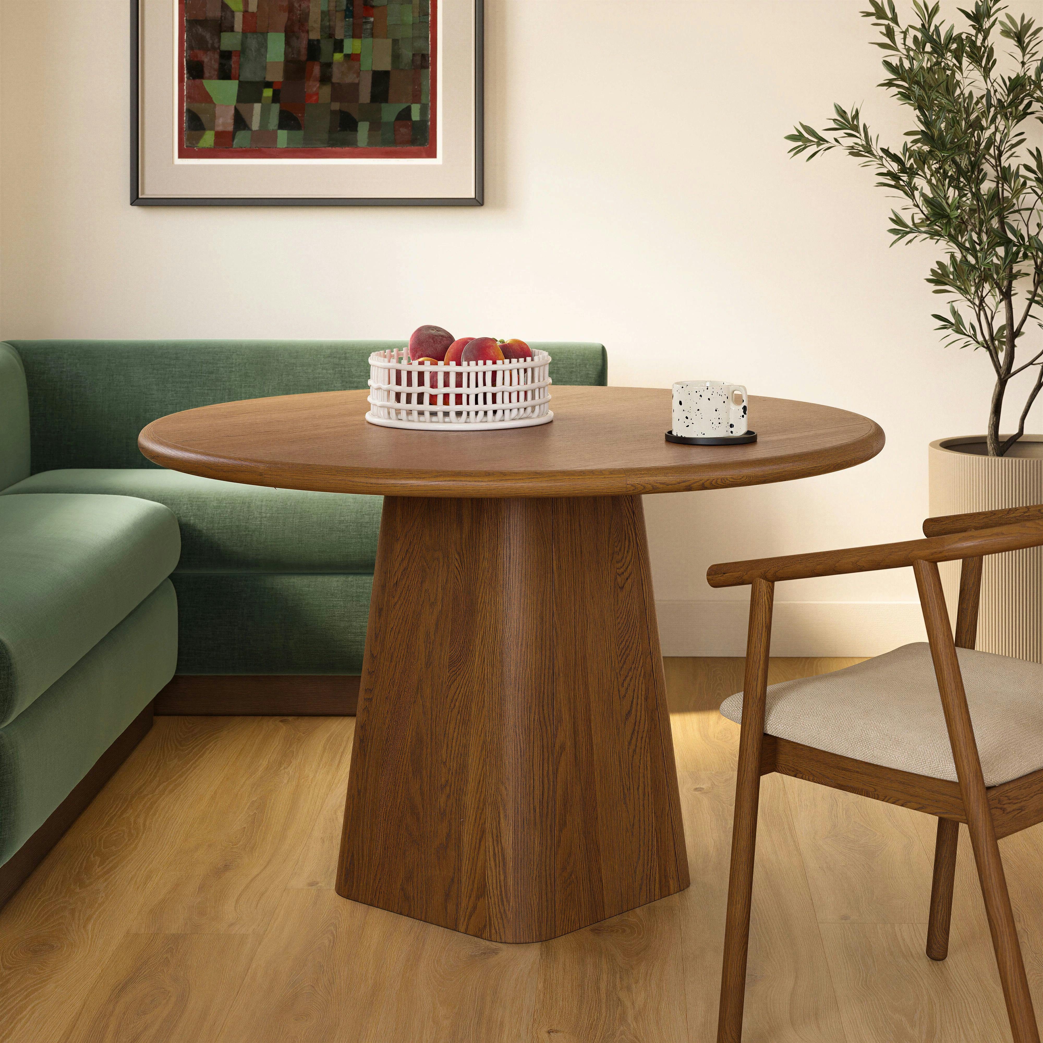 Torme 48" Round Dining Table - Smoked Oak