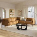 Olsen 106.5" Leather Corner Sectional - Charme Tan