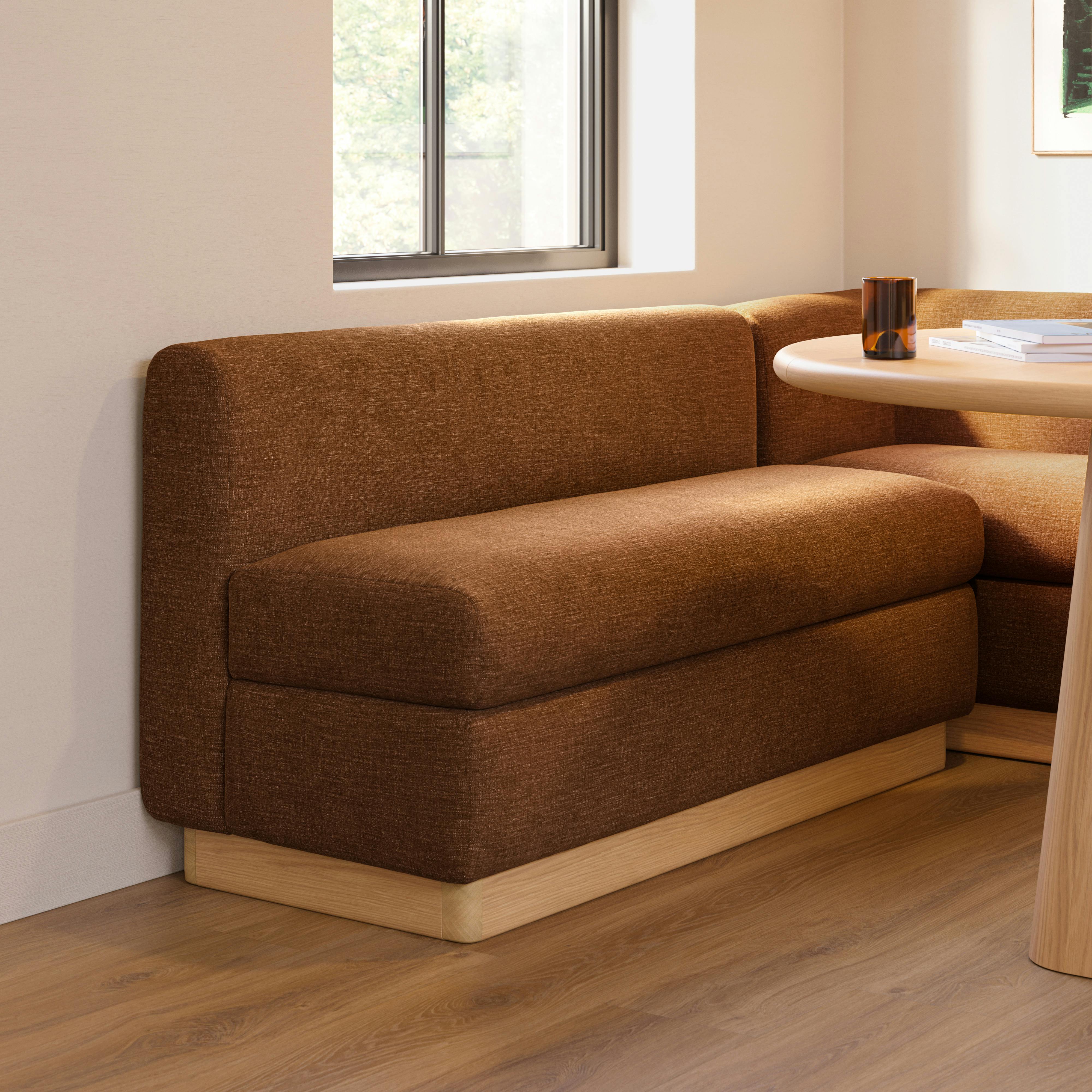 Malmo 54" Armless Banquette - White Oak and Valor Rust