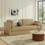 Sven 88" Grounded Tufted Leather Sofa - Lucia Stone