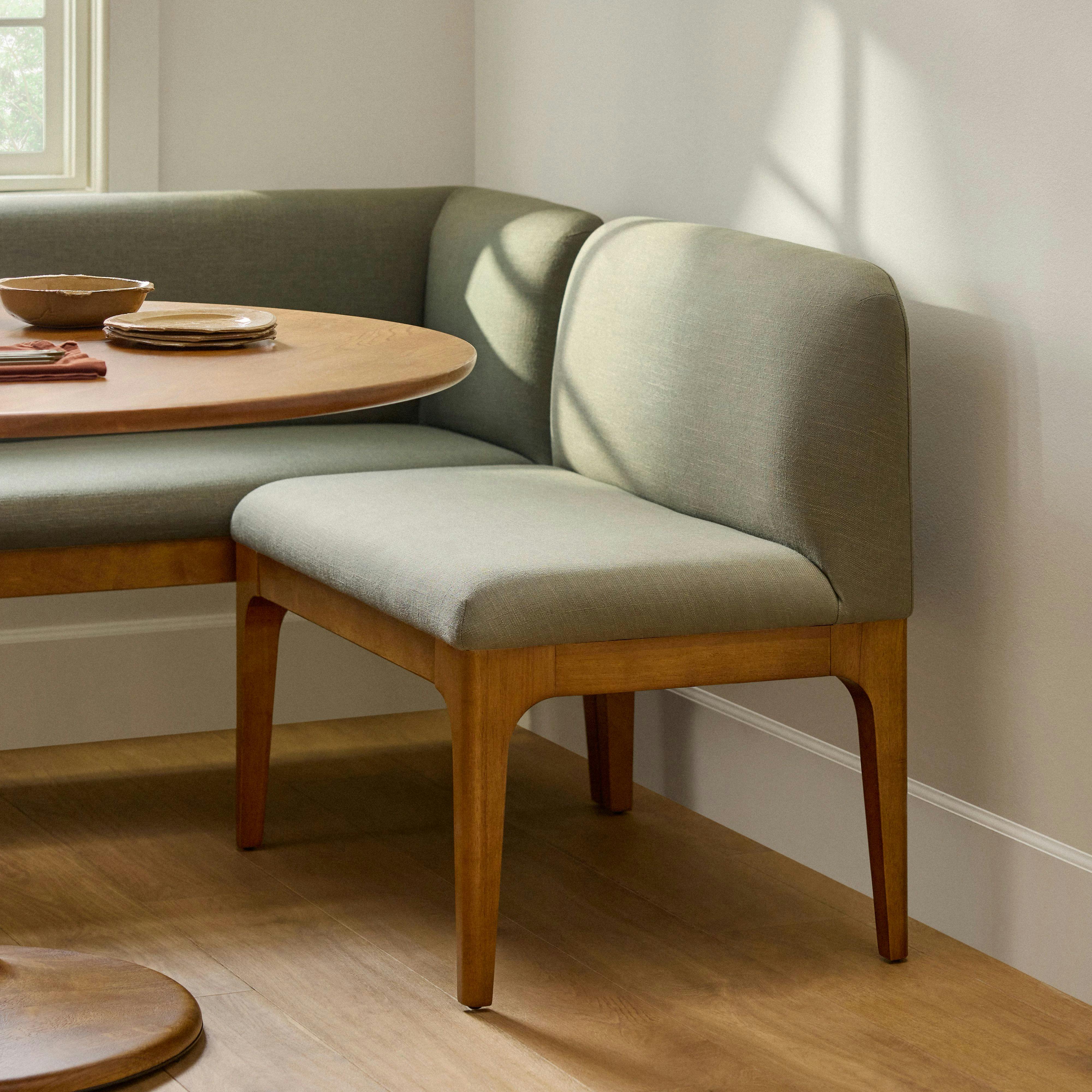 Rosin 34" Armless Banquette - Smoked Oak and Welsh Green