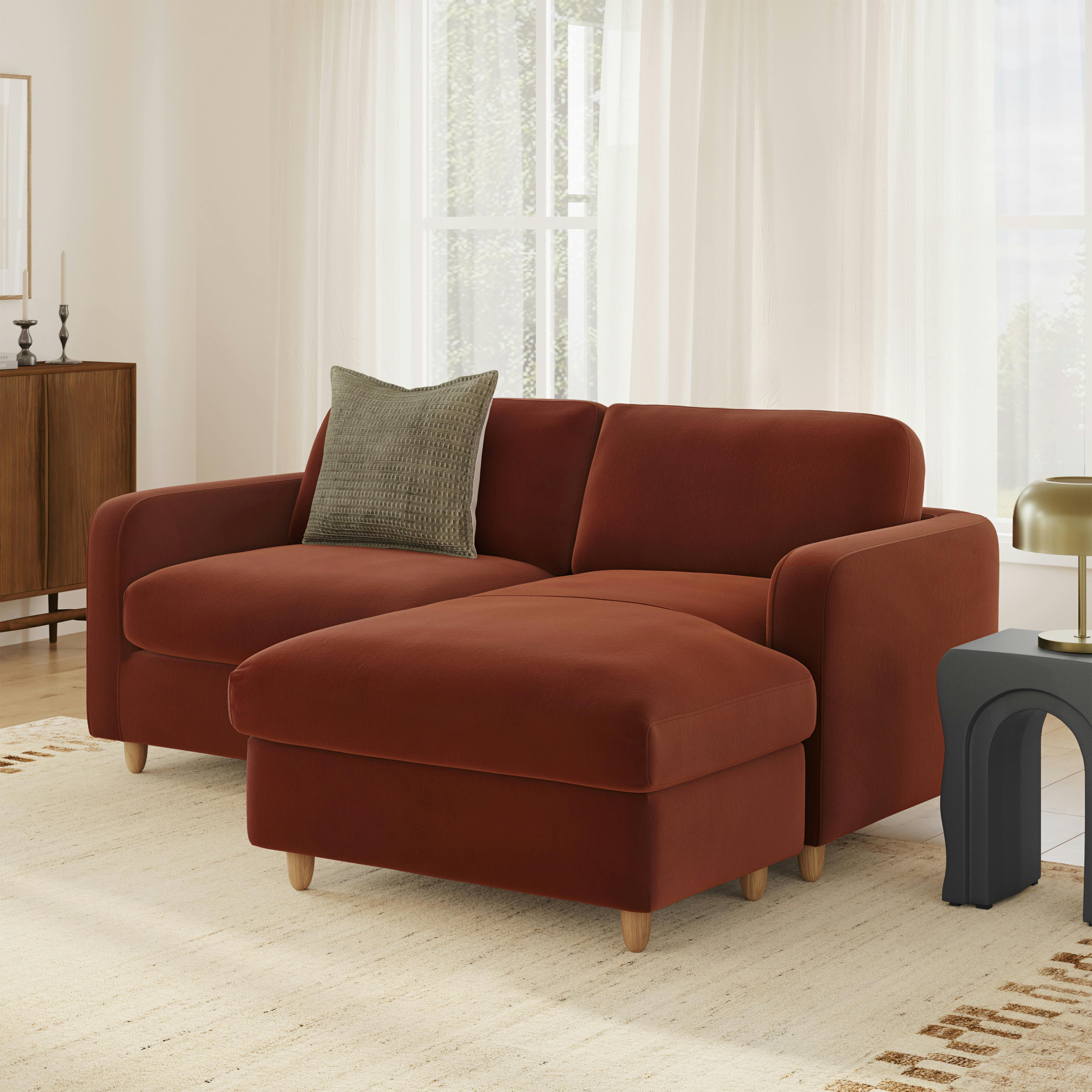 Vati 80" Velvet Right Storage Sectional - Hale Rust