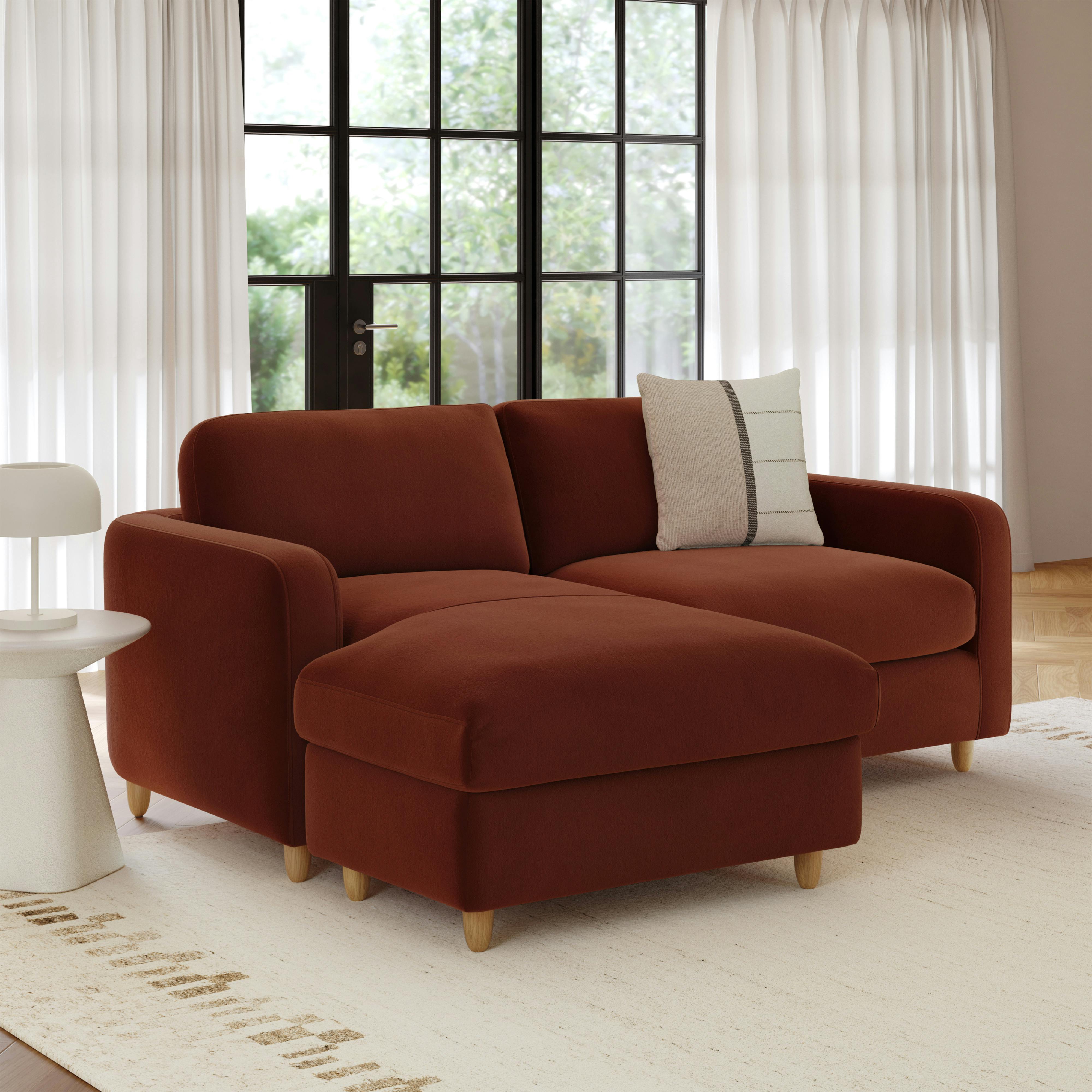 Vati 80" Velvet Left Storage Sectional - Hale Rust
