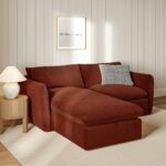 Leigh 86" Velvet Reversible Storage Sleeper Sectional - Hale Rust