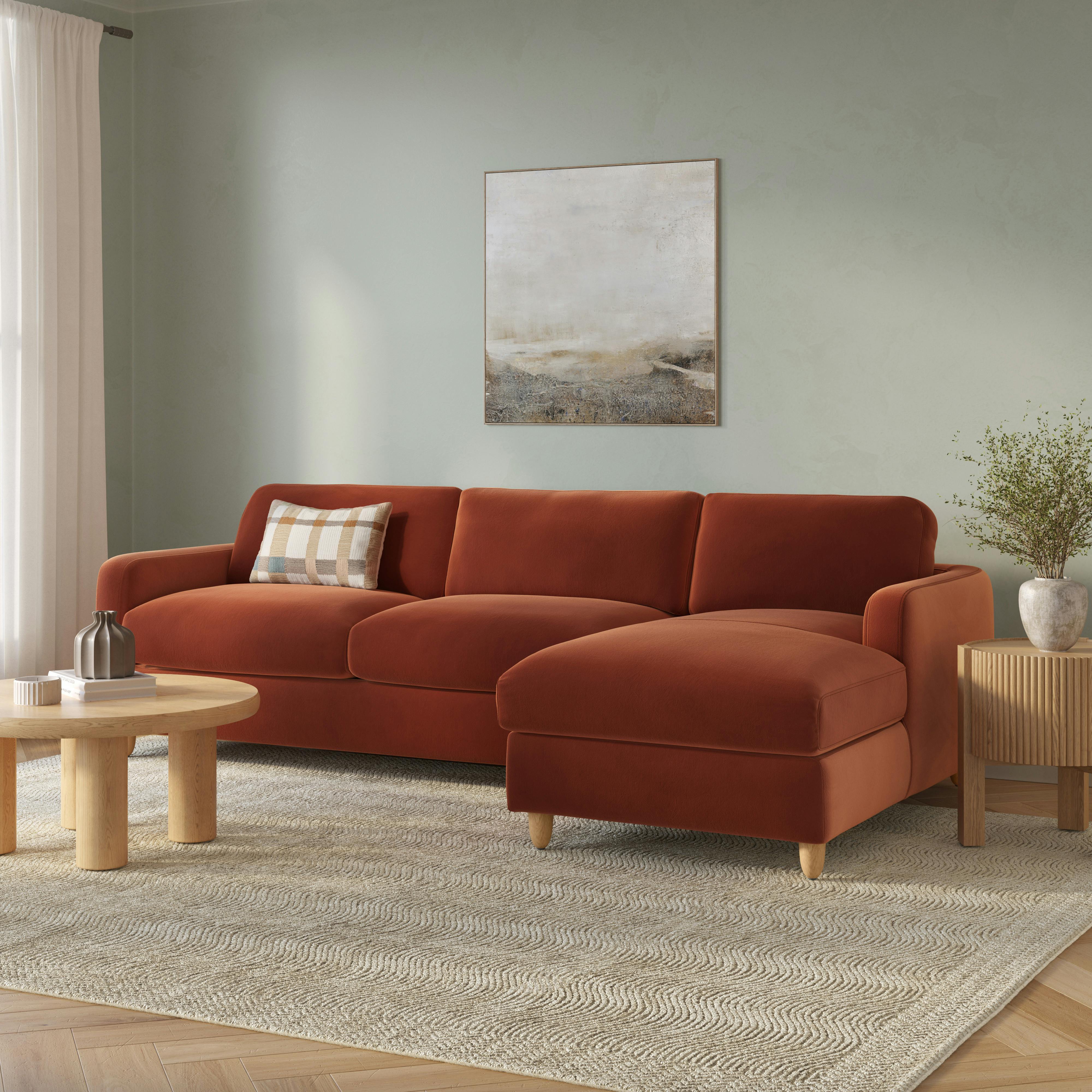 Vati 114" Velvet Right Storage Sleeper Sectional - Hale Rust