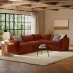 Leigh 126" Velvet Modular L Sectional - Hale Rust