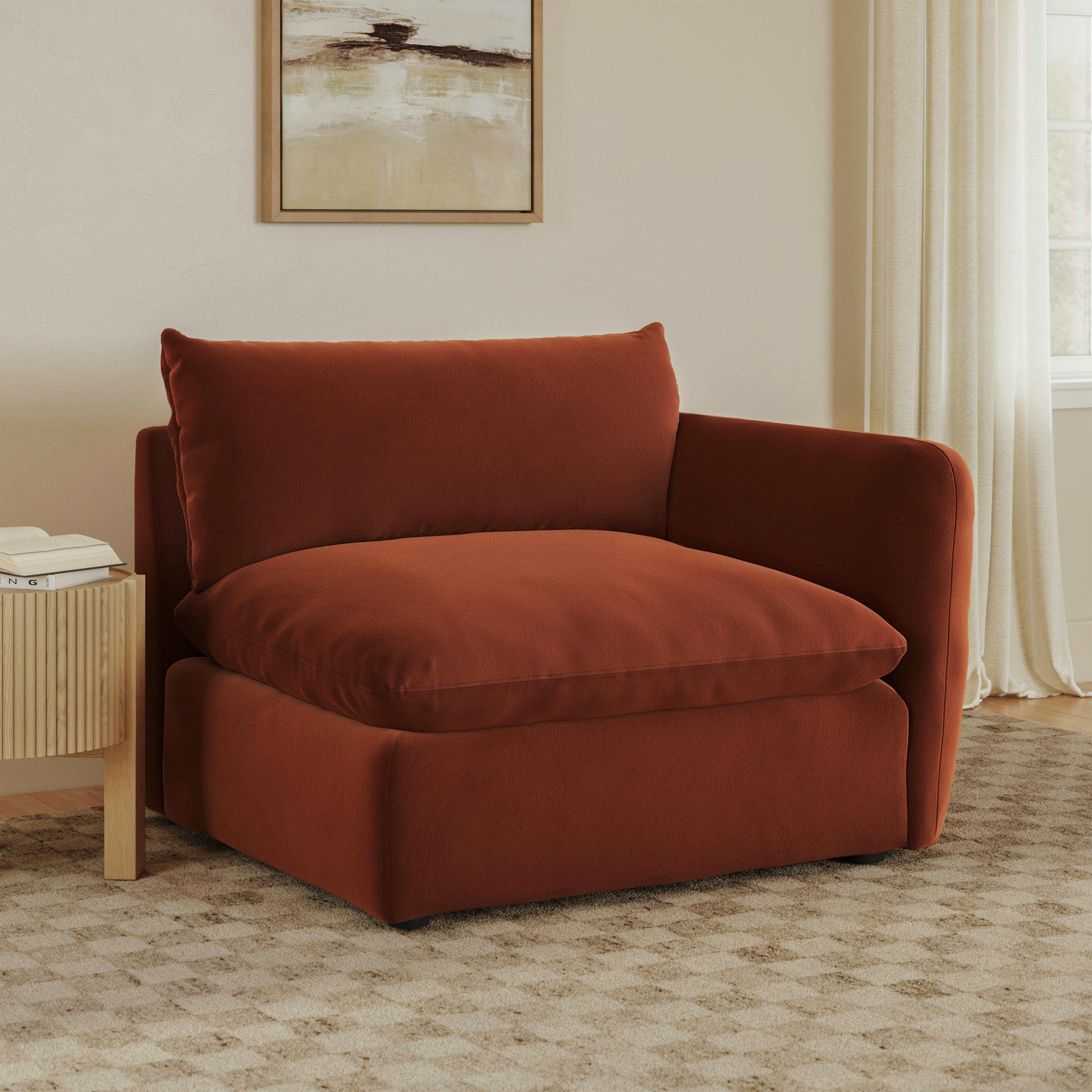 Leigh 46" Velvet Right Arm Module - Hale Rust