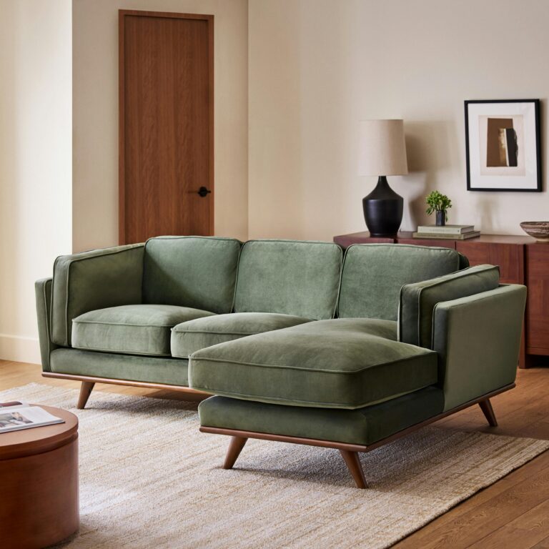 Timber 93" Velvet Right Sectional - Hale Fir Green