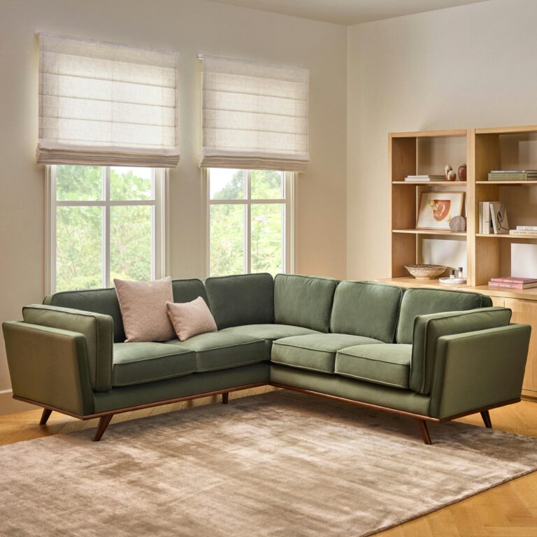 Timber 93" Velvet Corner Sectional - Hale Fir Green