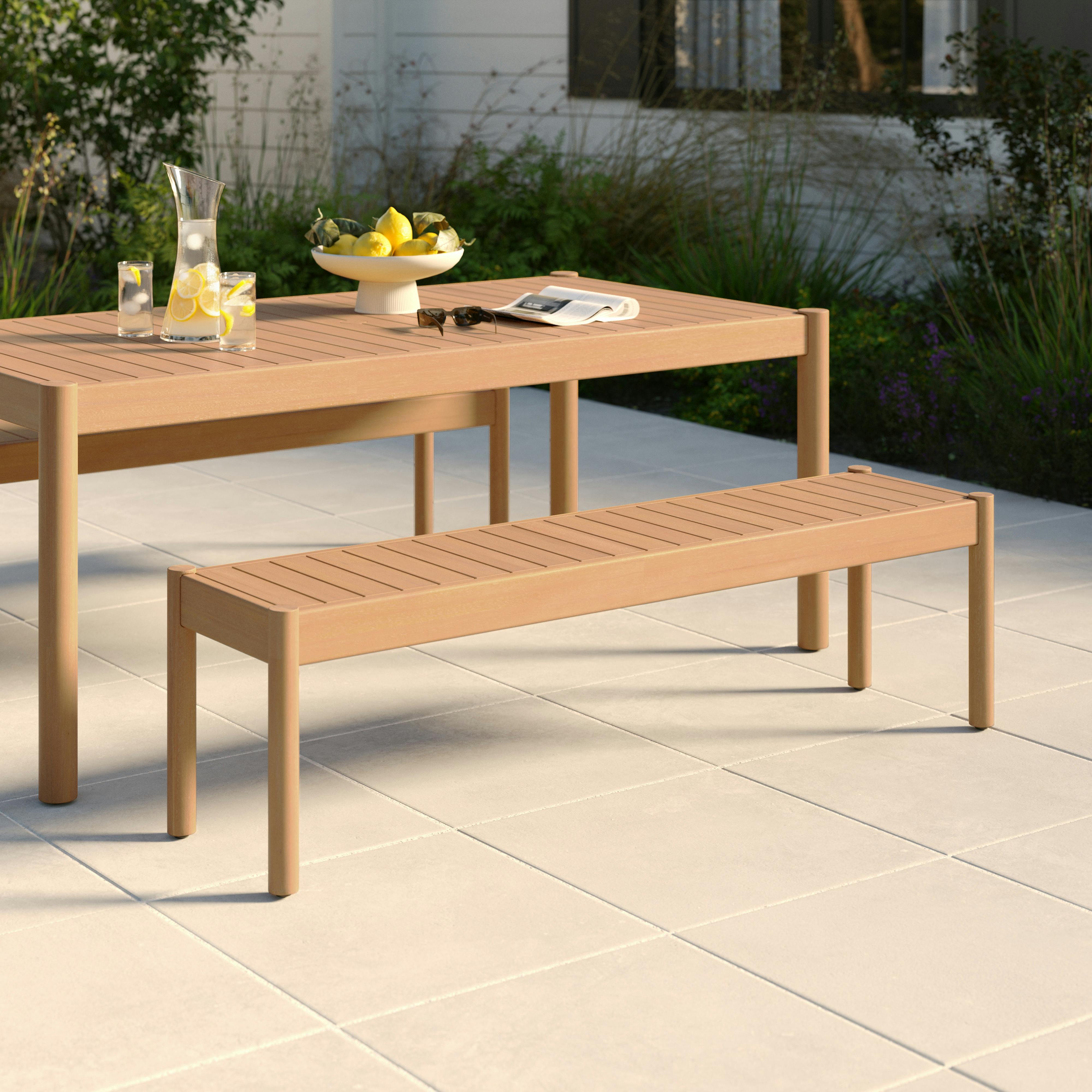 Rosa 65" Outdoor Bench - Light Eucalyptus