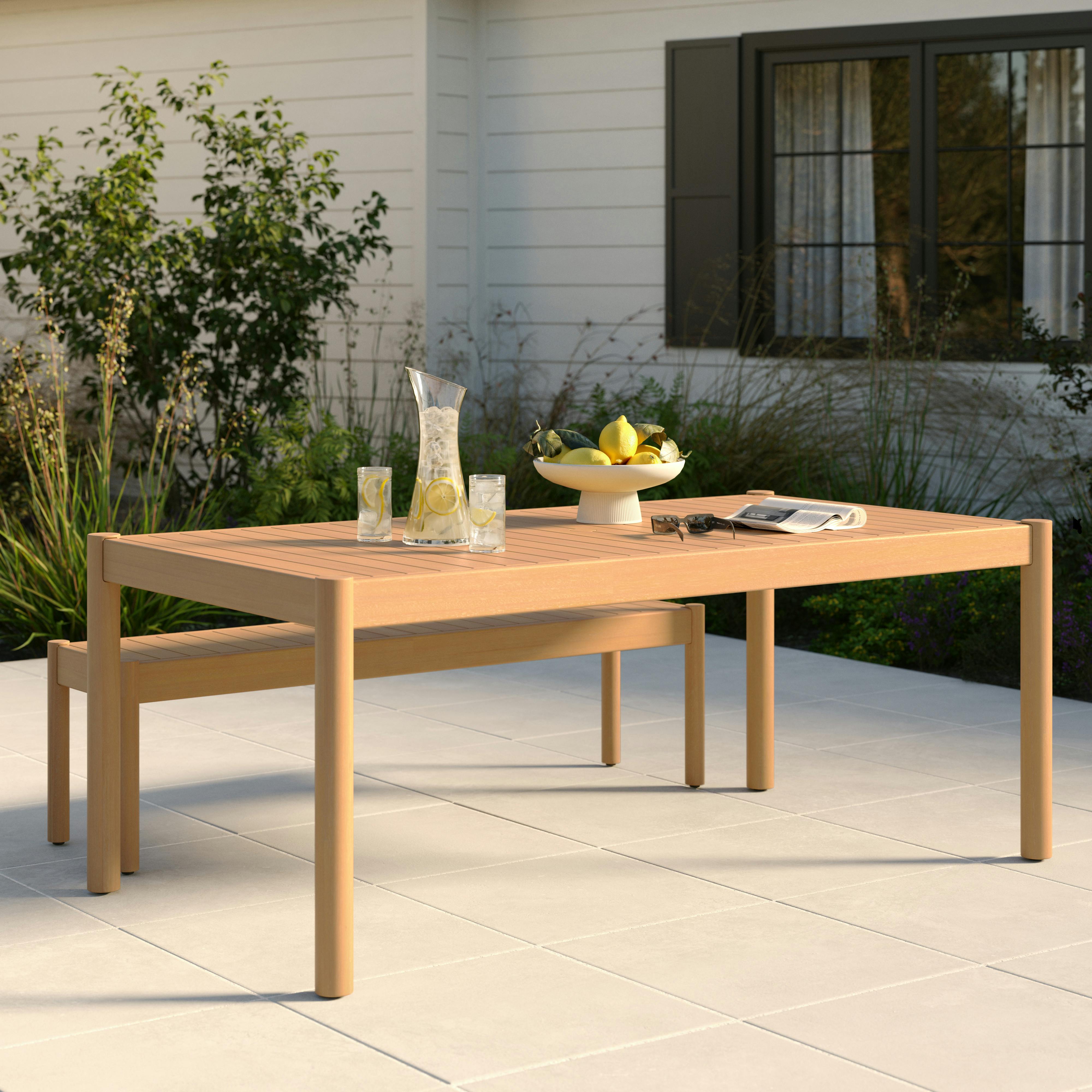 Rosa 75" Outdoor Dining Table - Light Eucalyptus
