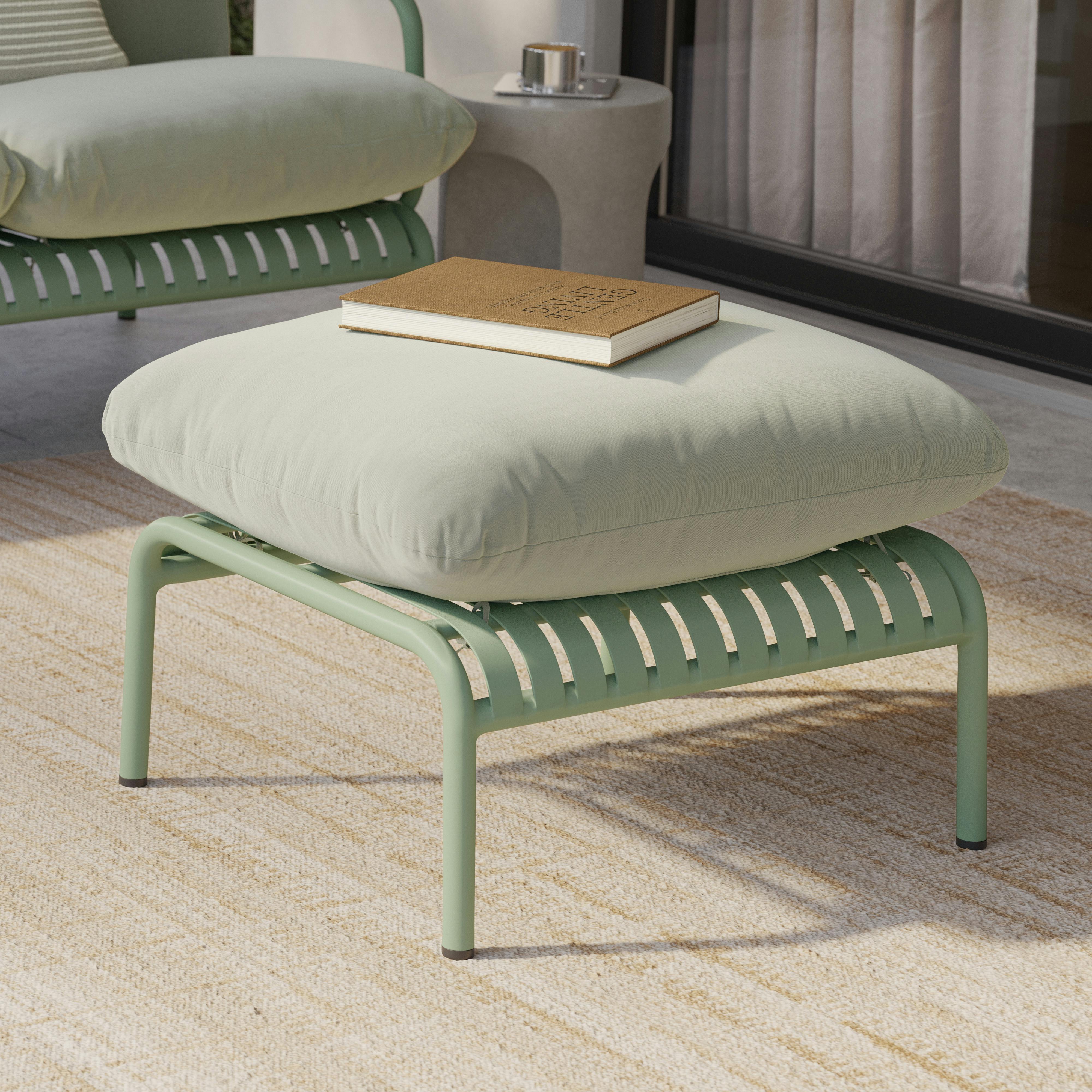 Sarek 29.5" Outdoor Ottoman - Sunbrella® Mint