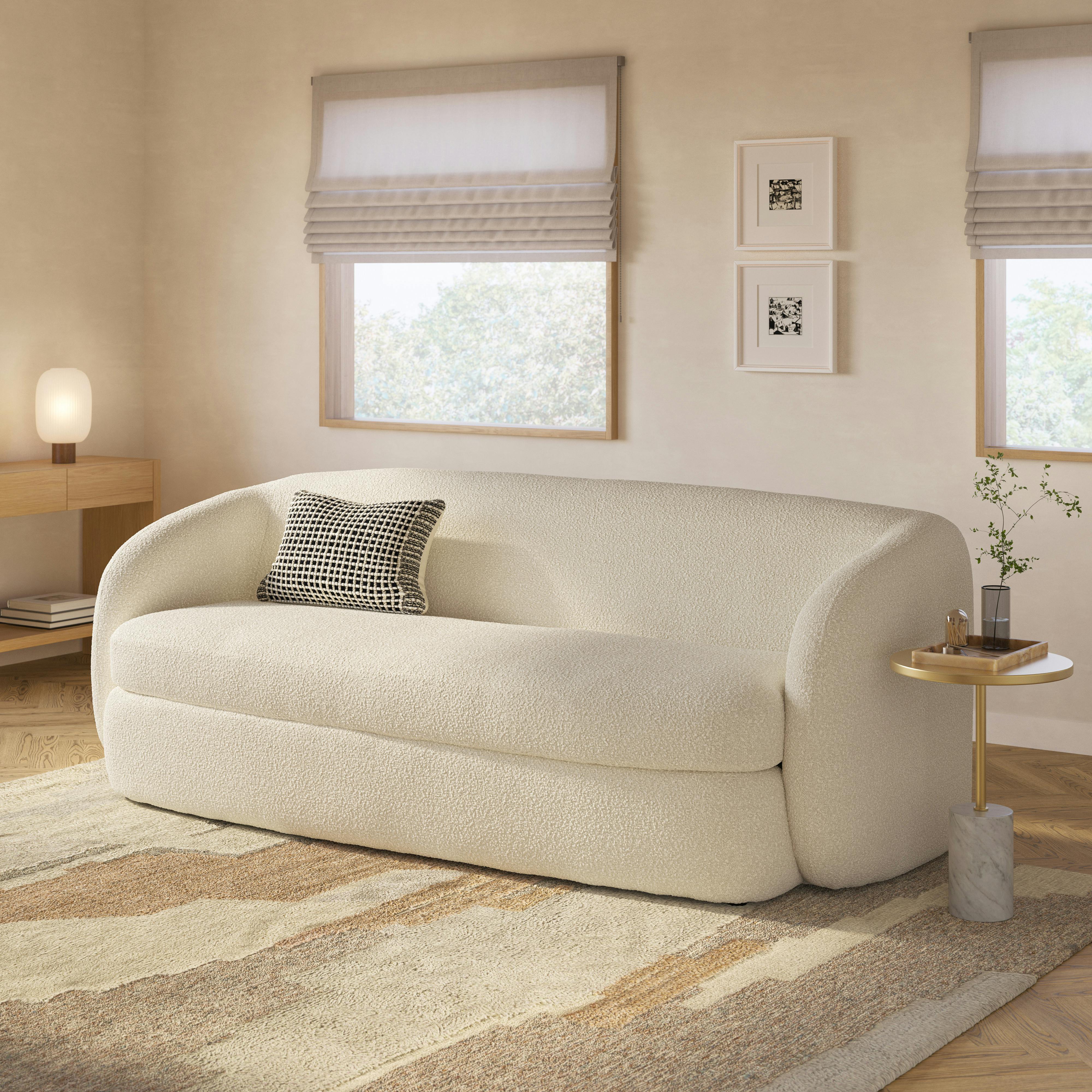 Kayra 92" Sofa Bed - Ivory Bouclé