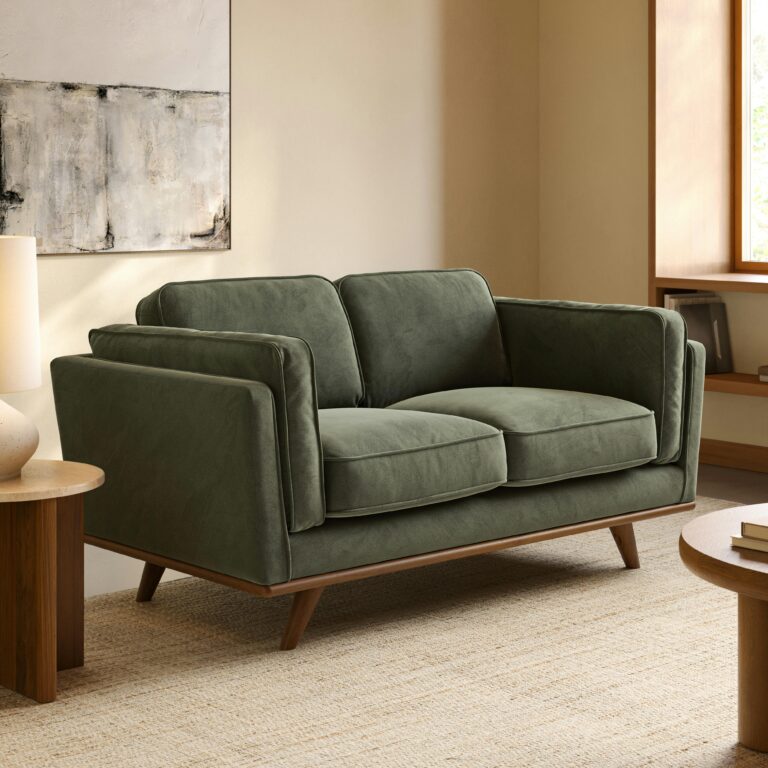 Timber 66.5" Velvet Loveseat - Hale Fir Green