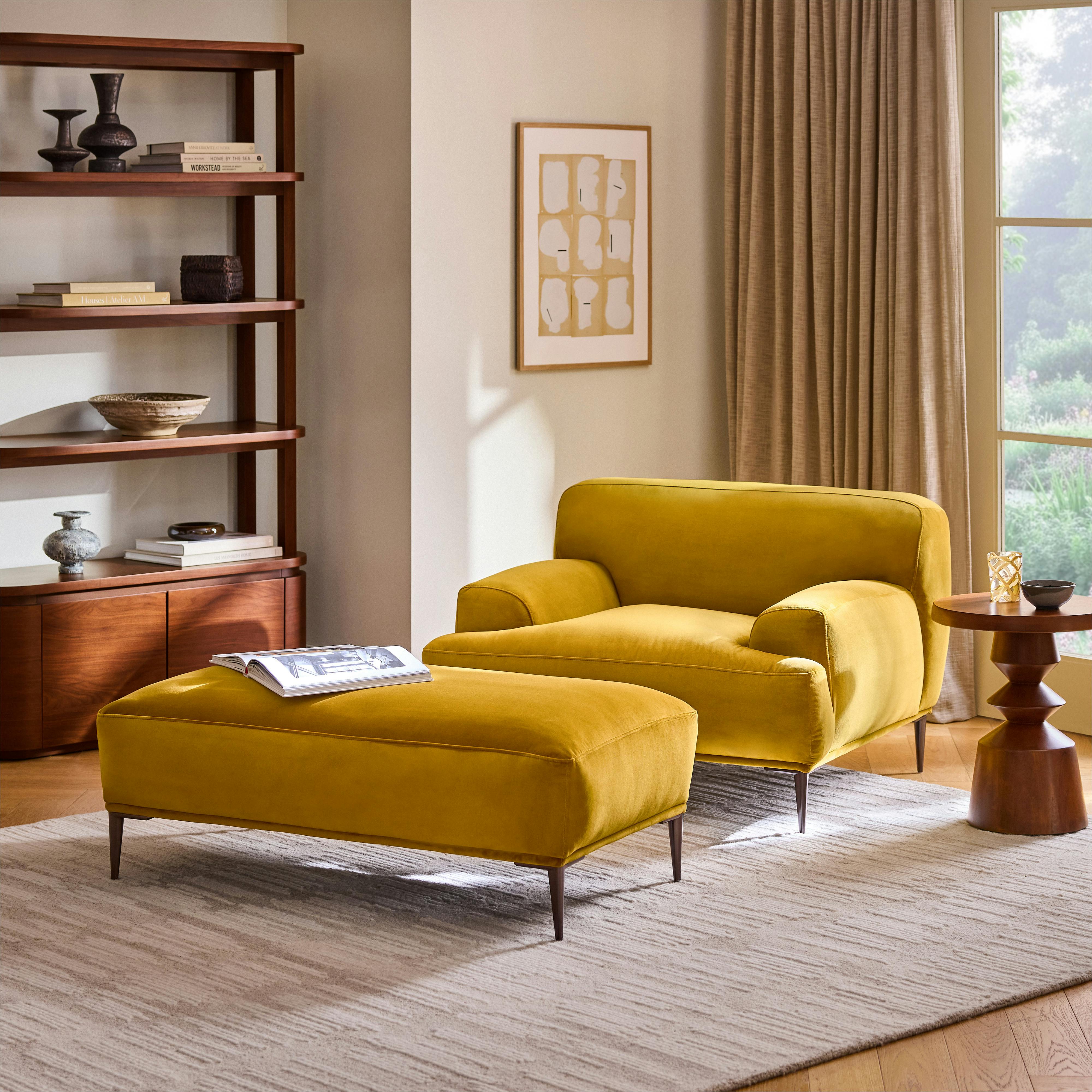 Abisko 42.5" Velvet Lounge Set - Plush Yarrow Gold