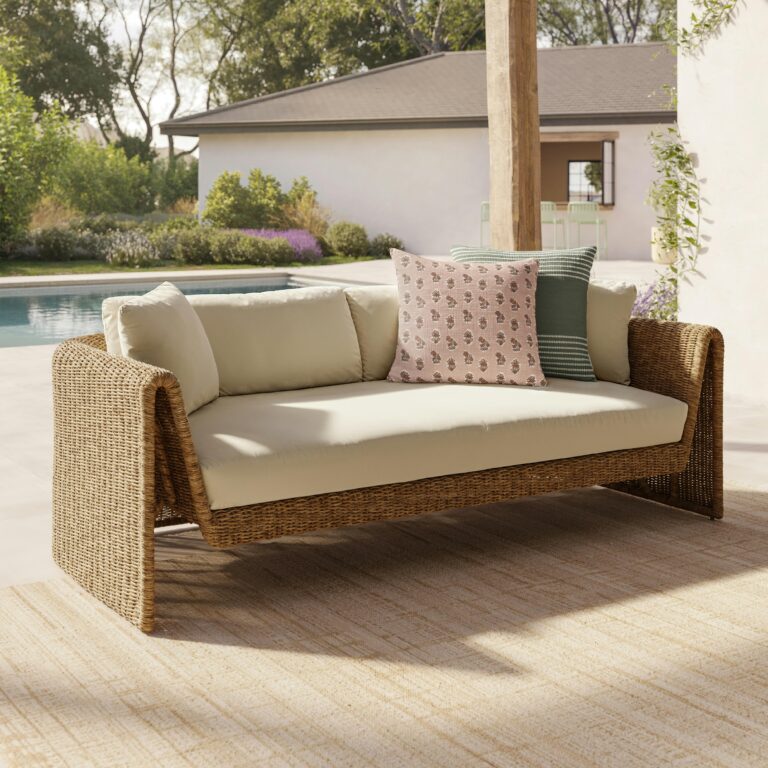 Willa 80" Outdoor Wicker Sofa - Dravite Ivory